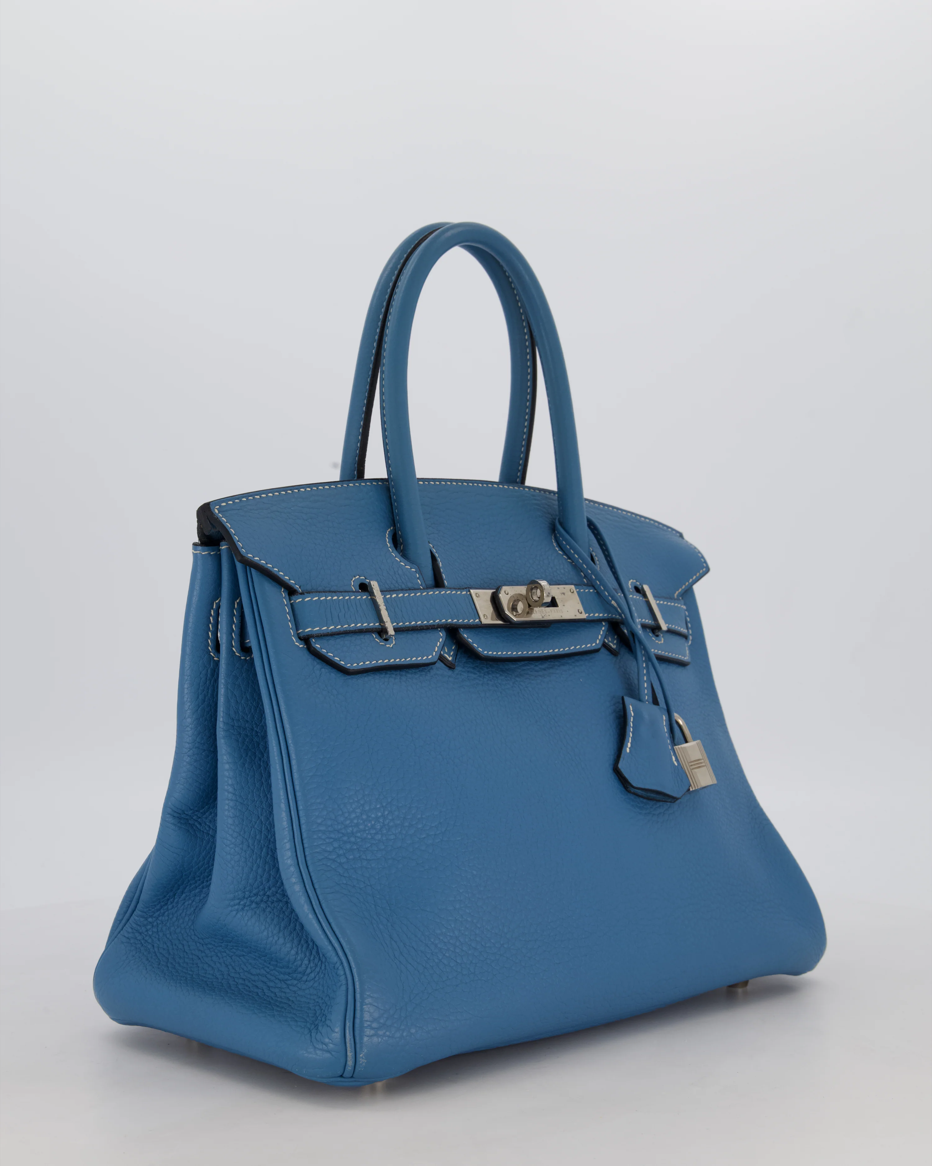 Hermès Birkin 30 Retourne Bag in Blue Jean Togo Leather with Palladium Hardware - Image 3