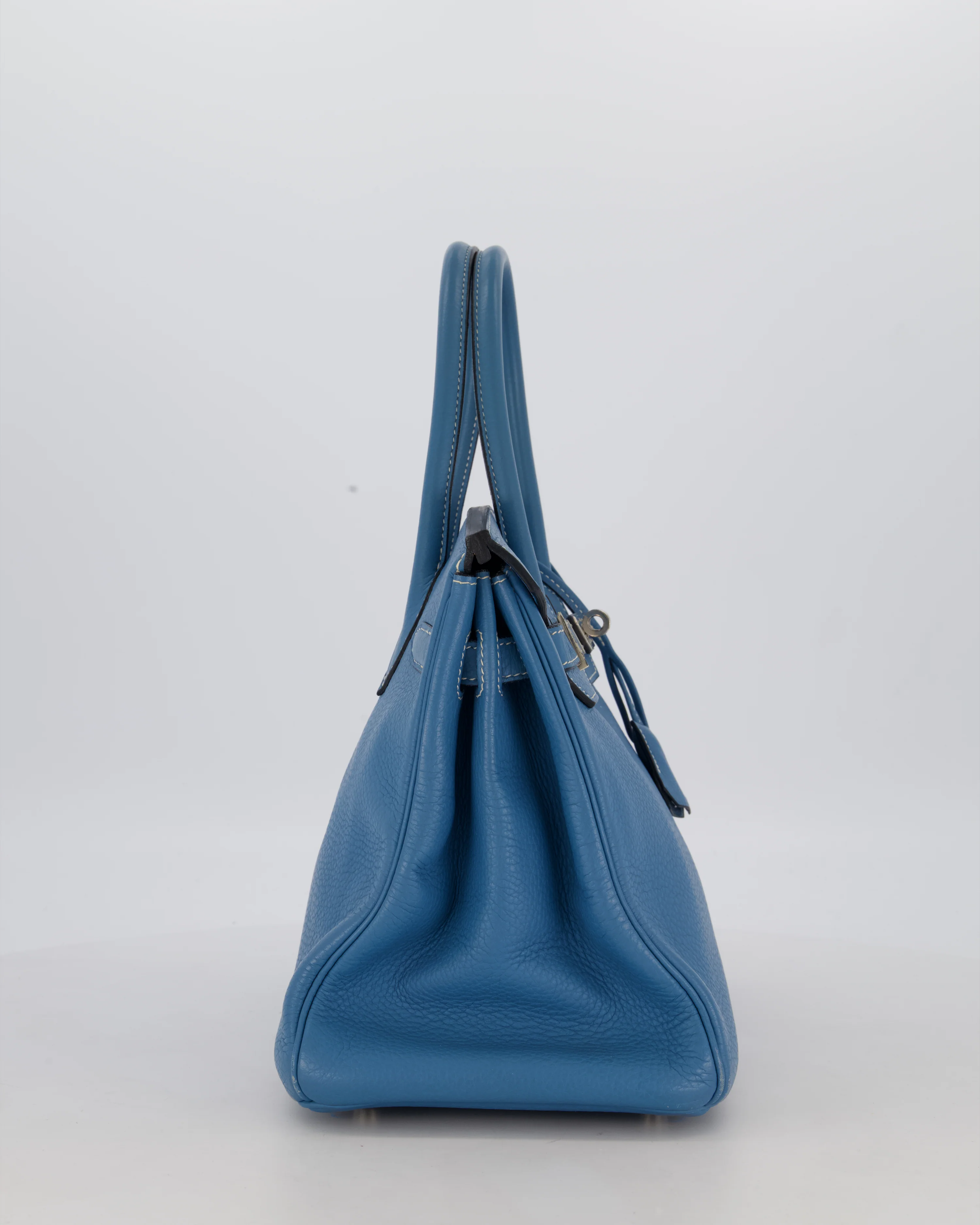 Hermès Birkin 30 Retourne Bag in Blue Jean Togo Leather with Palladium Hardware - Image 4