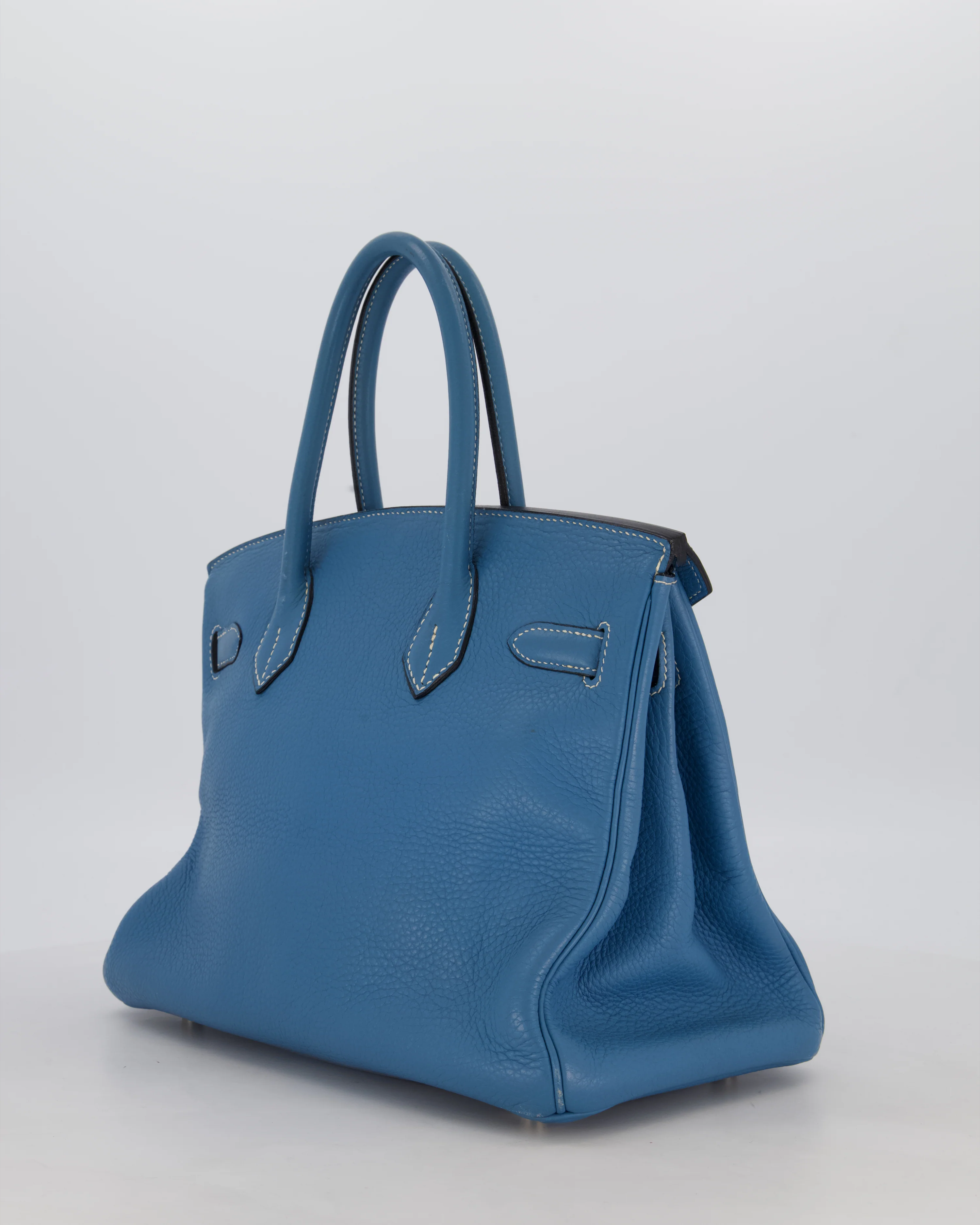 Hermès Birkin 30 Retourne Bag in Blue Jean Togo Leather with Palladium Hardware - Image 5