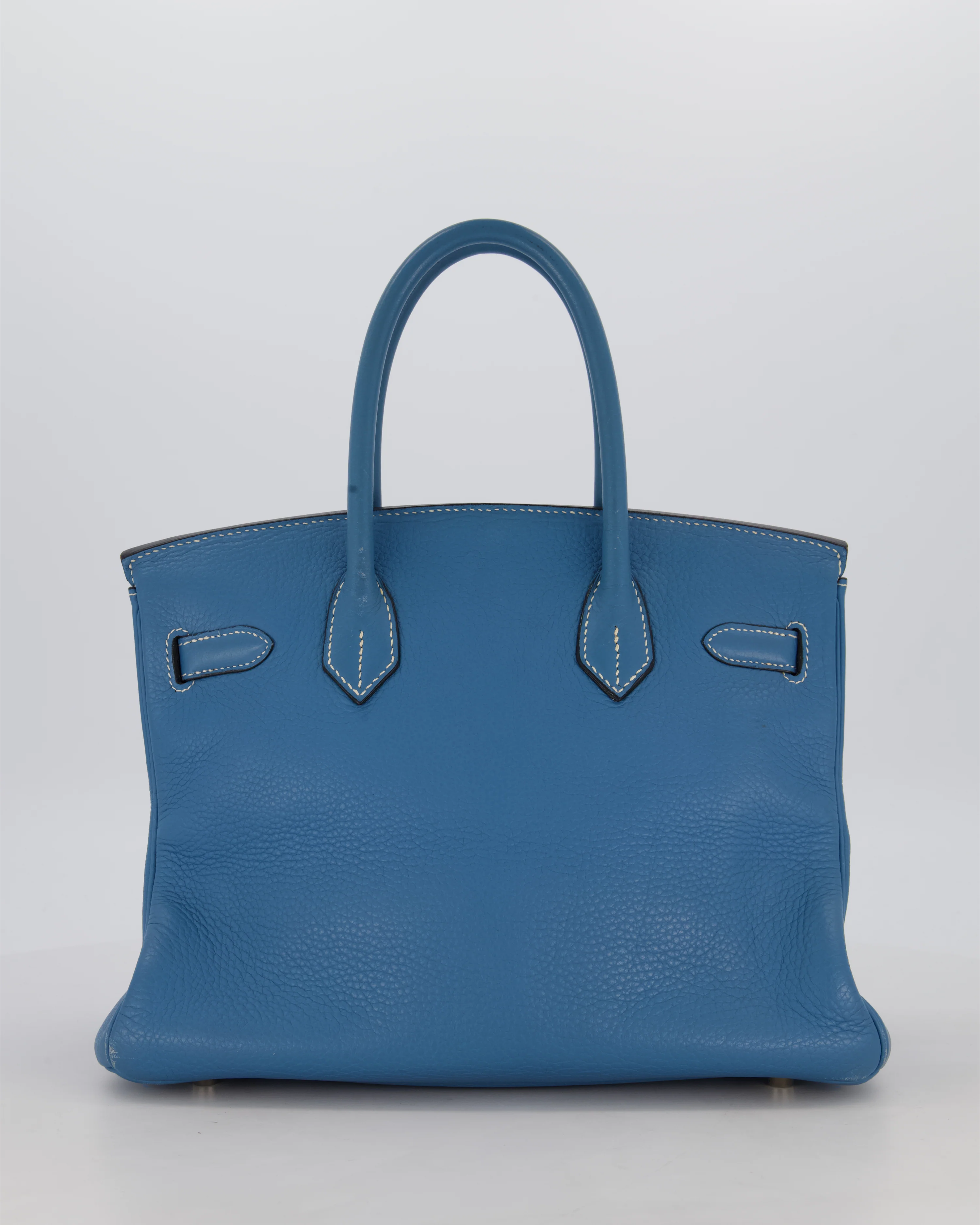 Hermès Birkin 30 Retourne Bag in Blue Jean Togo Leather with Palladium Hardware - Image 6