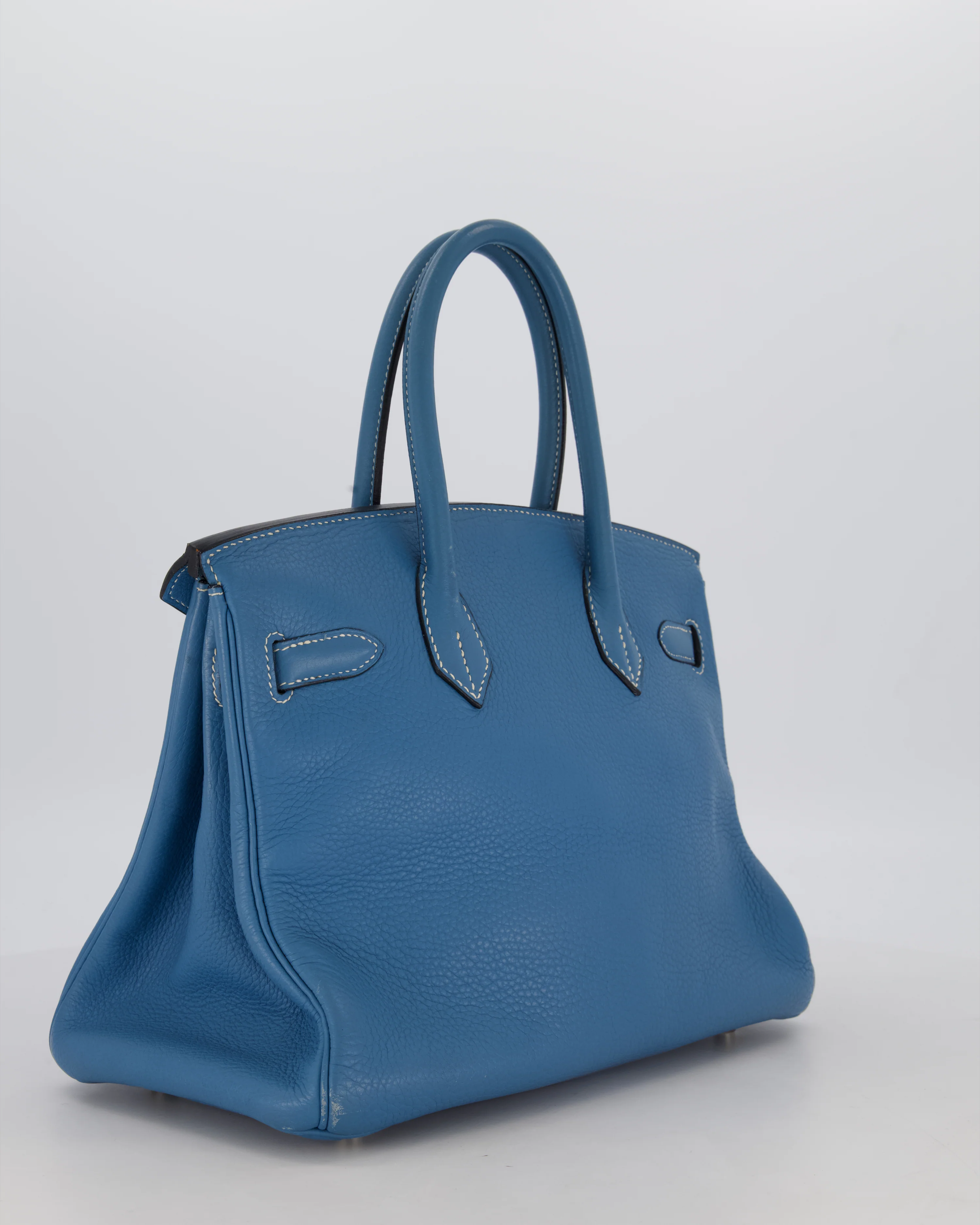 Hermès Birkin 30 Retourne Bag in Blue Jean Togo Leather with Palladium Hardware - Image 7