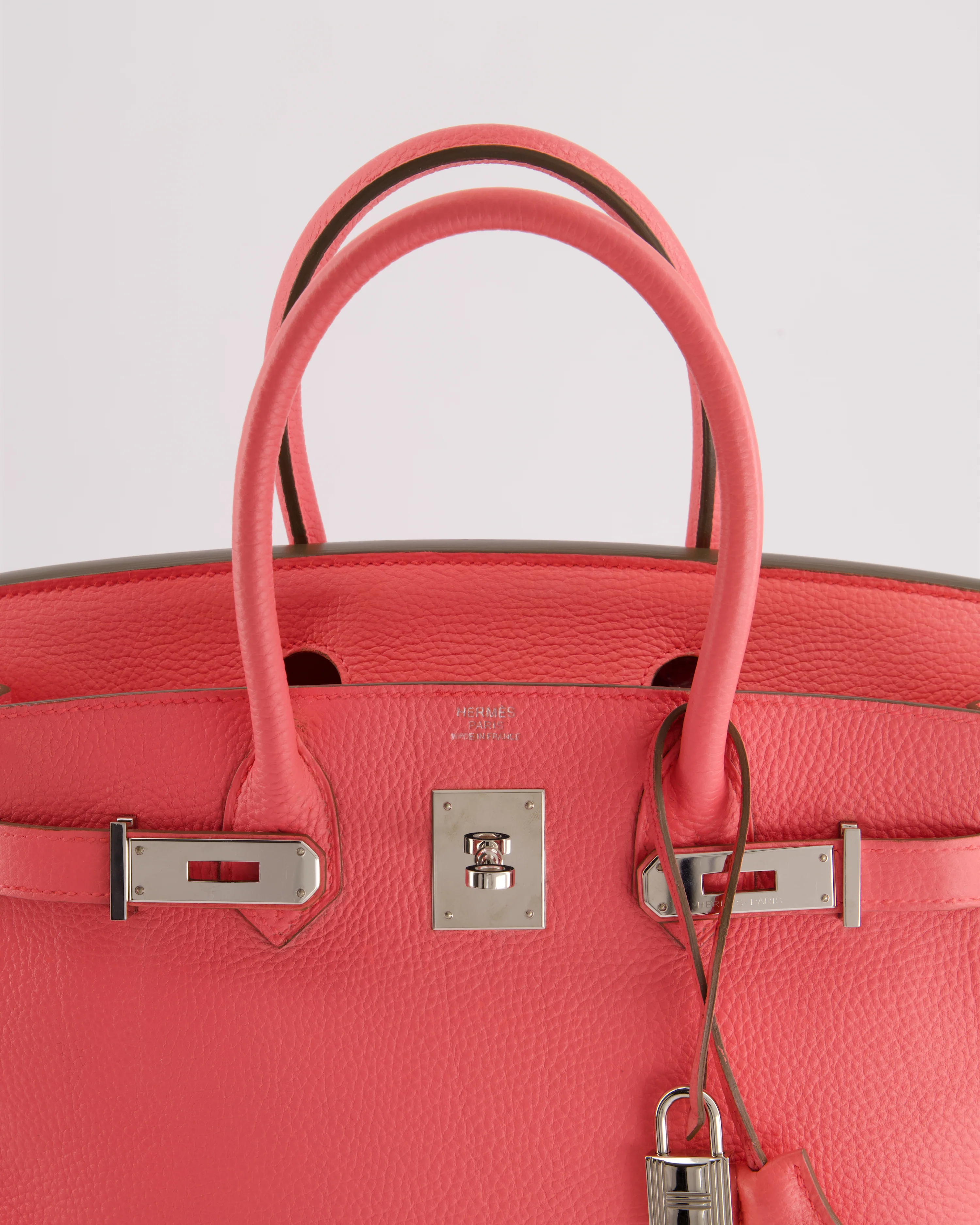 Hermès Birkin 30cm Retourne Bag in Rose Lipstick Togo Leather and Palladium Hardware - Image 13