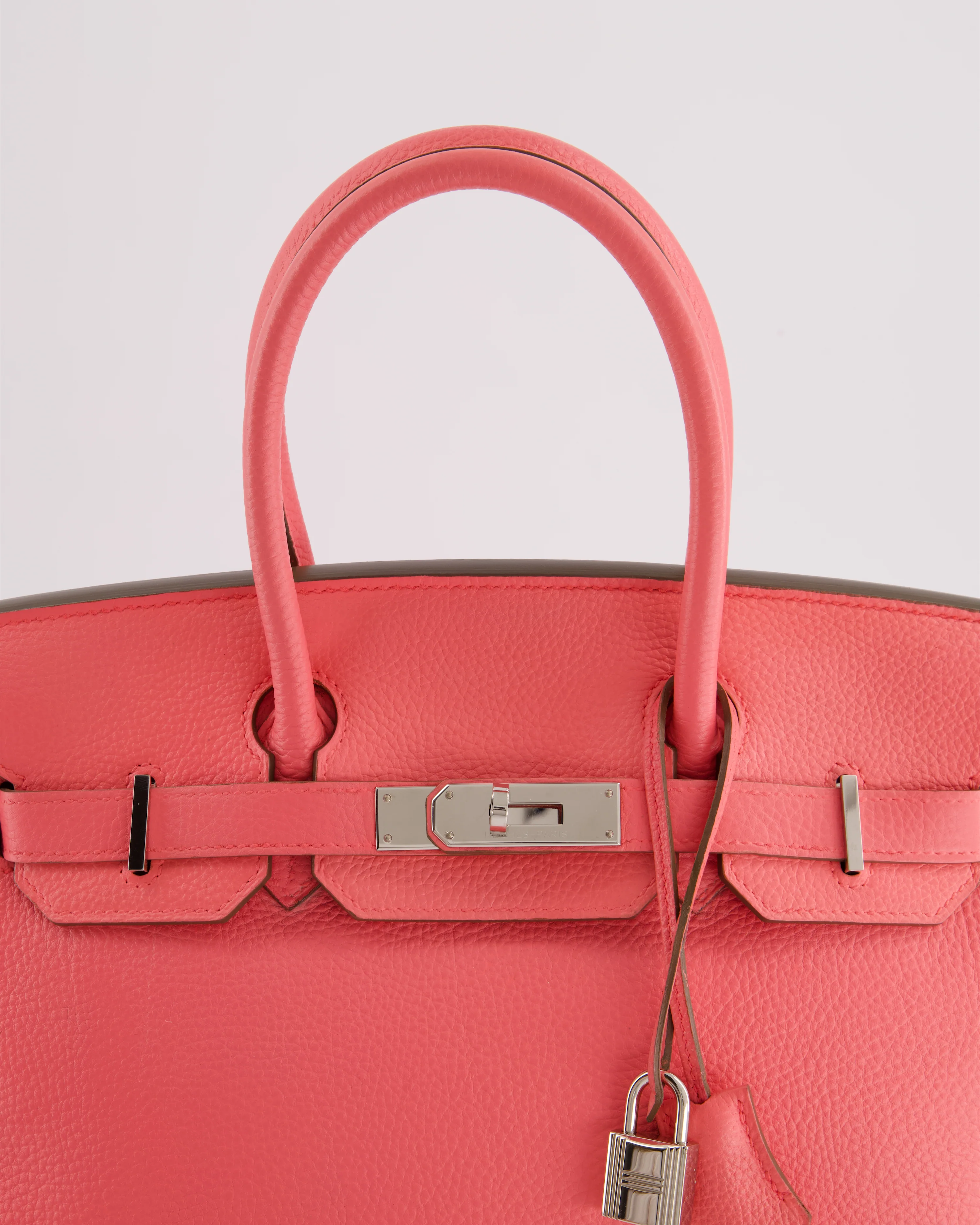 Hermès Birkin 30cm Retourne Bag in Rose Lipstick Togo Leather and Palladium Hardware - Image 14