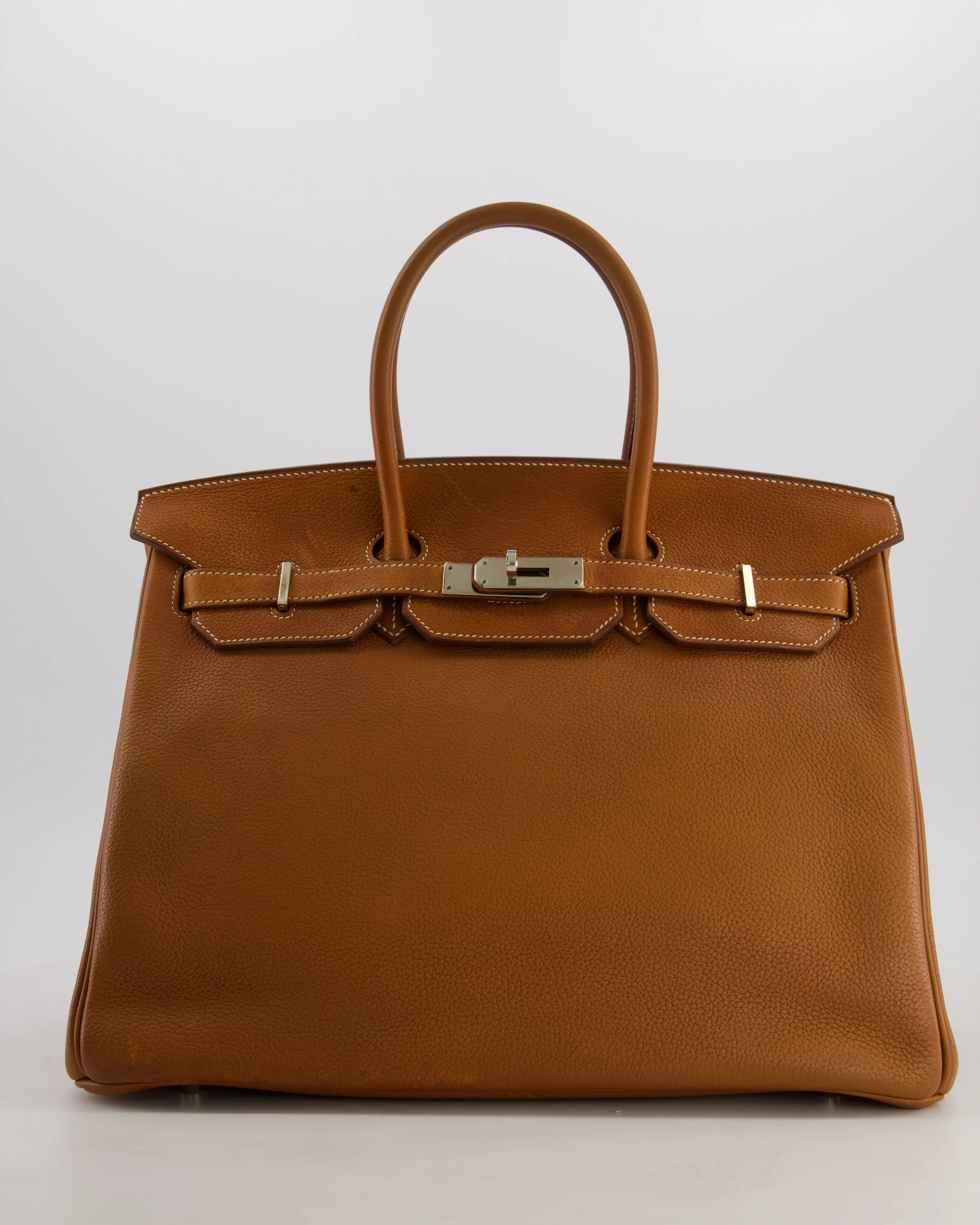 *RARE* Hermès Birkin 35 Retourne Bag in Fauve Barenia Faubourg Leather with Palladium Hardware - Image 2
