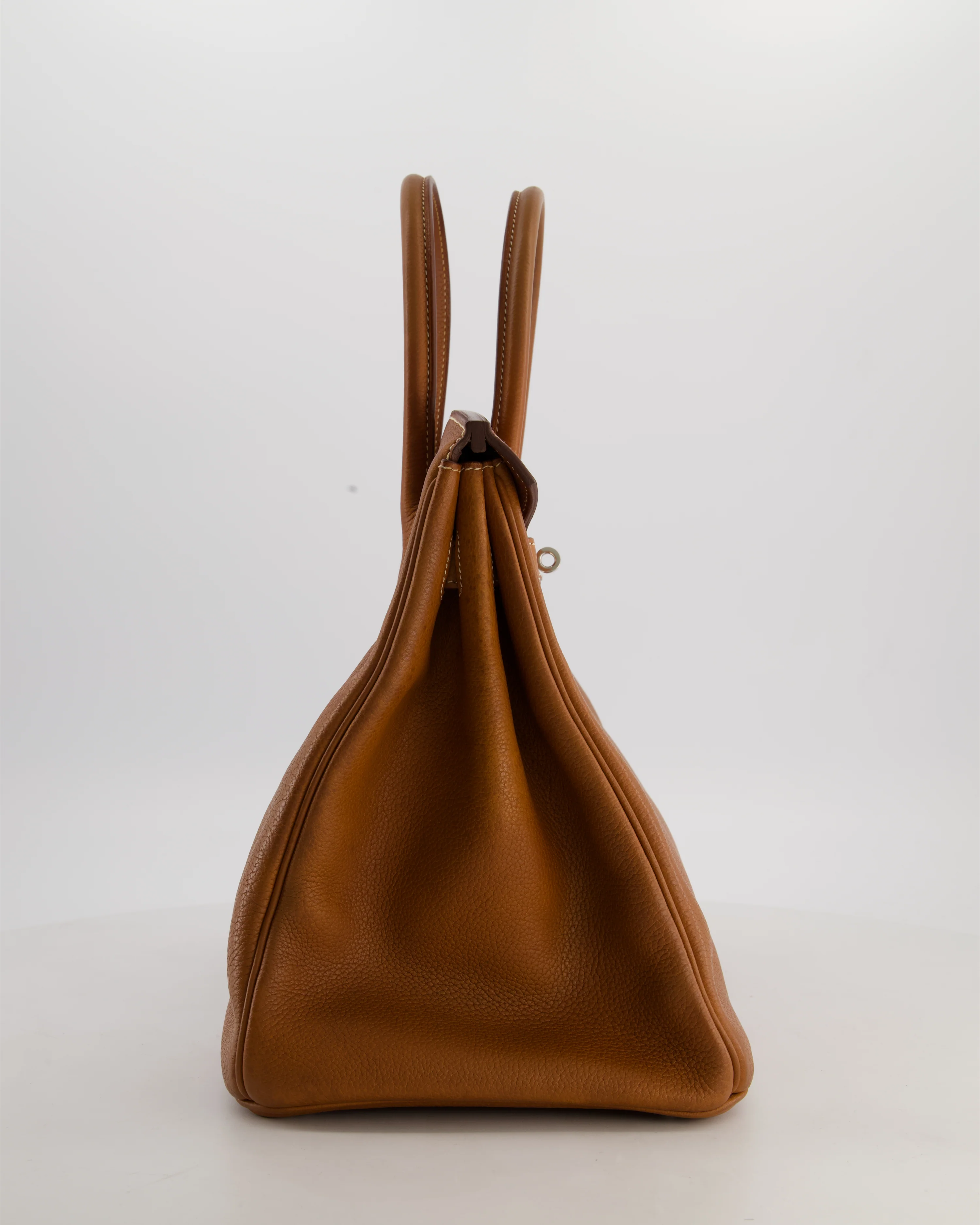 *RARE* Hermès Birkin 35 Retourne Bag in Fauve Barenia Faubourg Leather with Palladium Hardware - Image 5