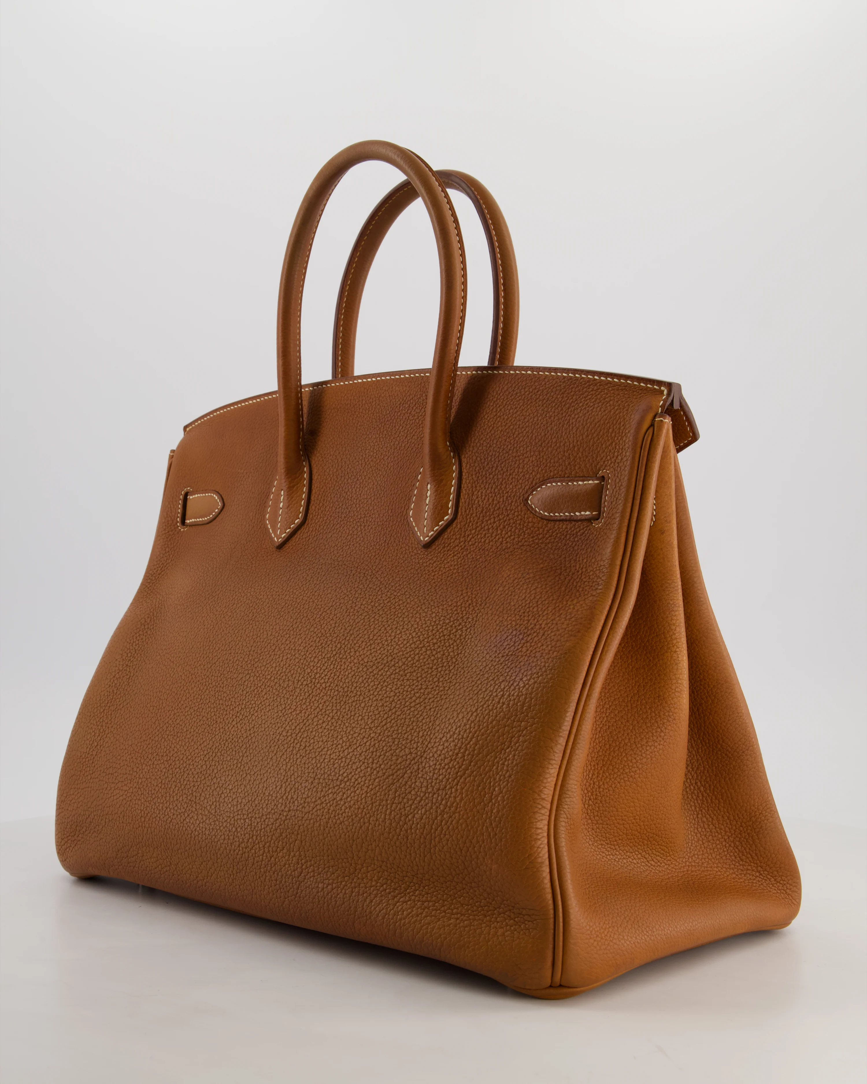 *RARE* Hermès Birkin 35 Retourne Bag in Fauve Barenia Faubourg Leather with Palladium Hardware - Image 6