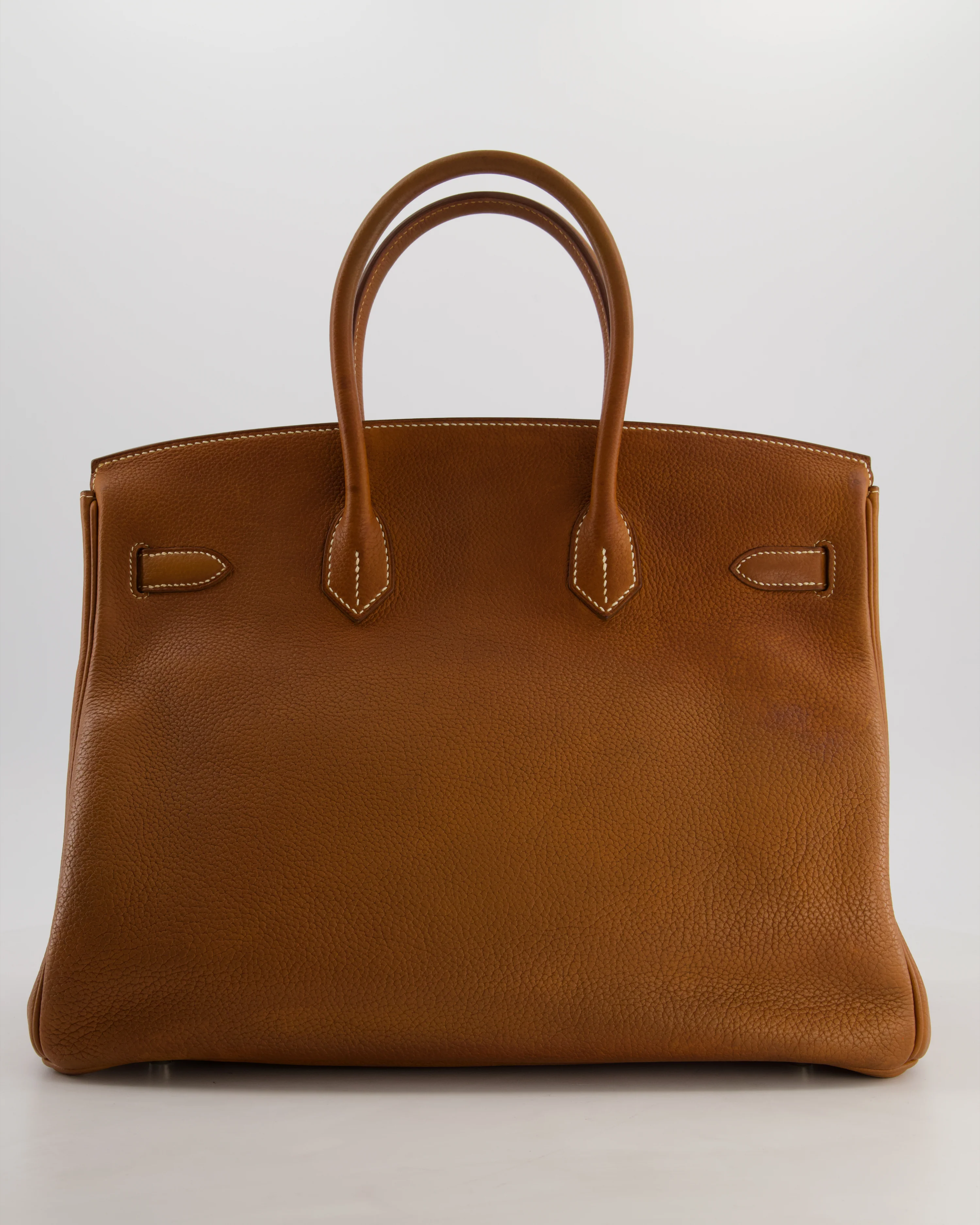 *RARE* Hermès Birkin 35 Retourne Bag in Fauve Barenia Faubourg Leather with Palladium Hardware - Image 7