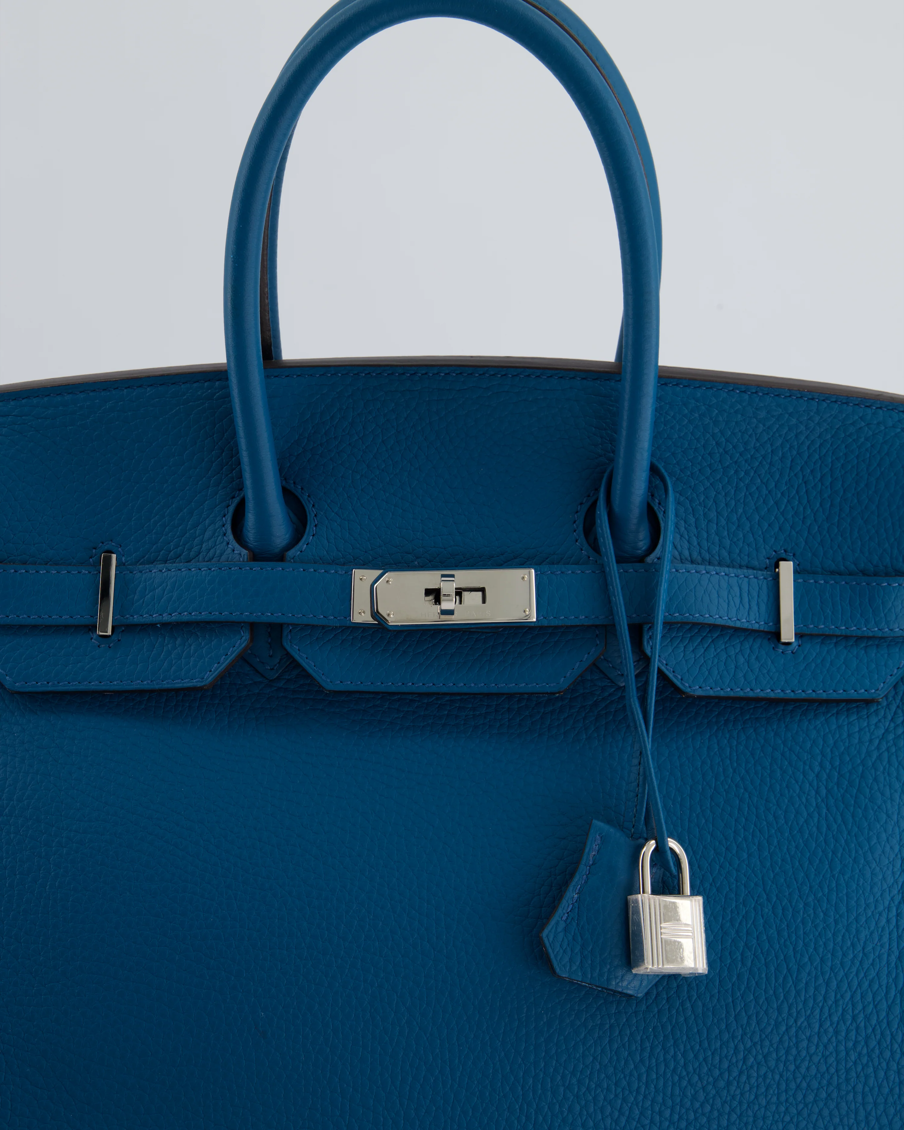 Hermès Birkin 35cm Bag in Blue Petrole Togo Leather with Palladium Hardware - Image 15