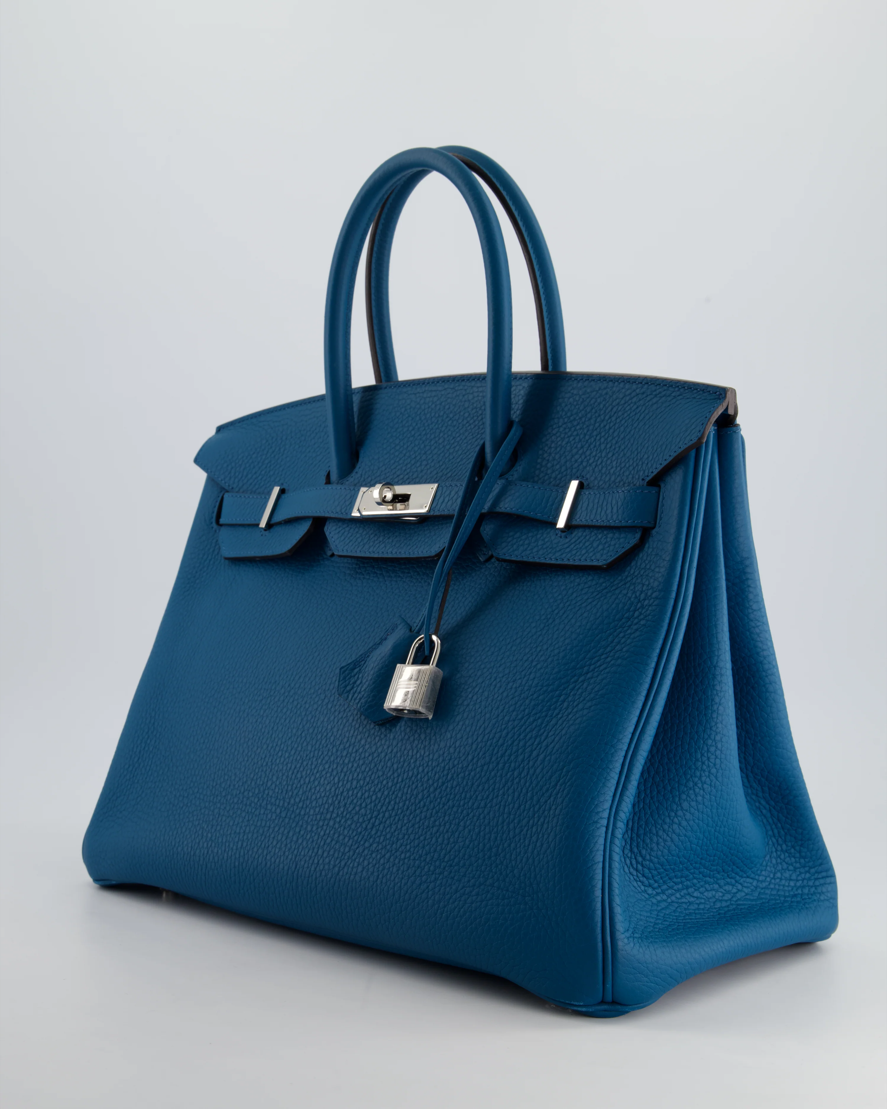 Hermès Birkin 35cm Bag in Blue Petrole Togo Leather with Palladium Hardware - Image 9