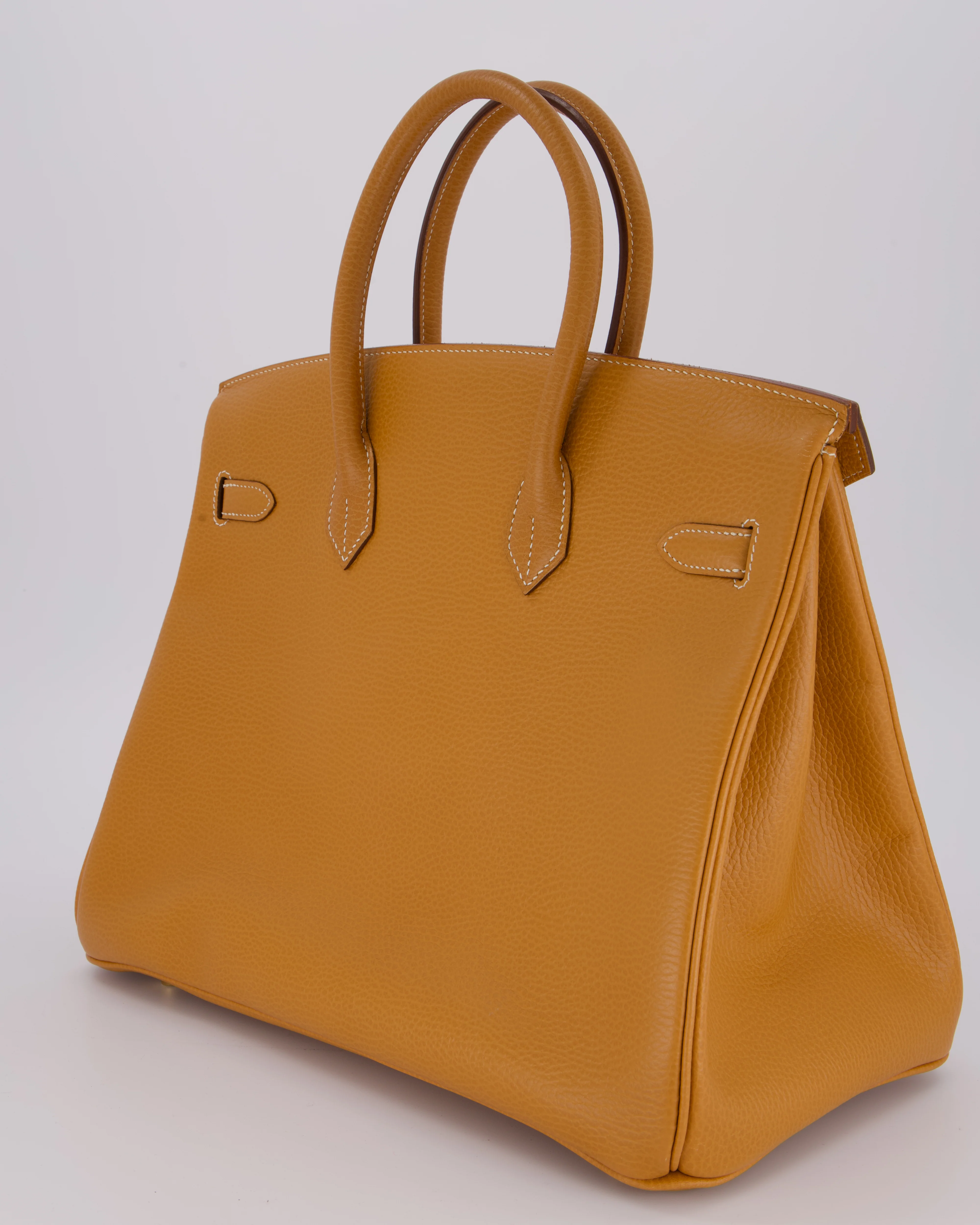 *VERY RARE* Hermès Vintage Birkin 35 Retourne Bag in Naturel Ardennes Leather With Gold Hardware - Image 5