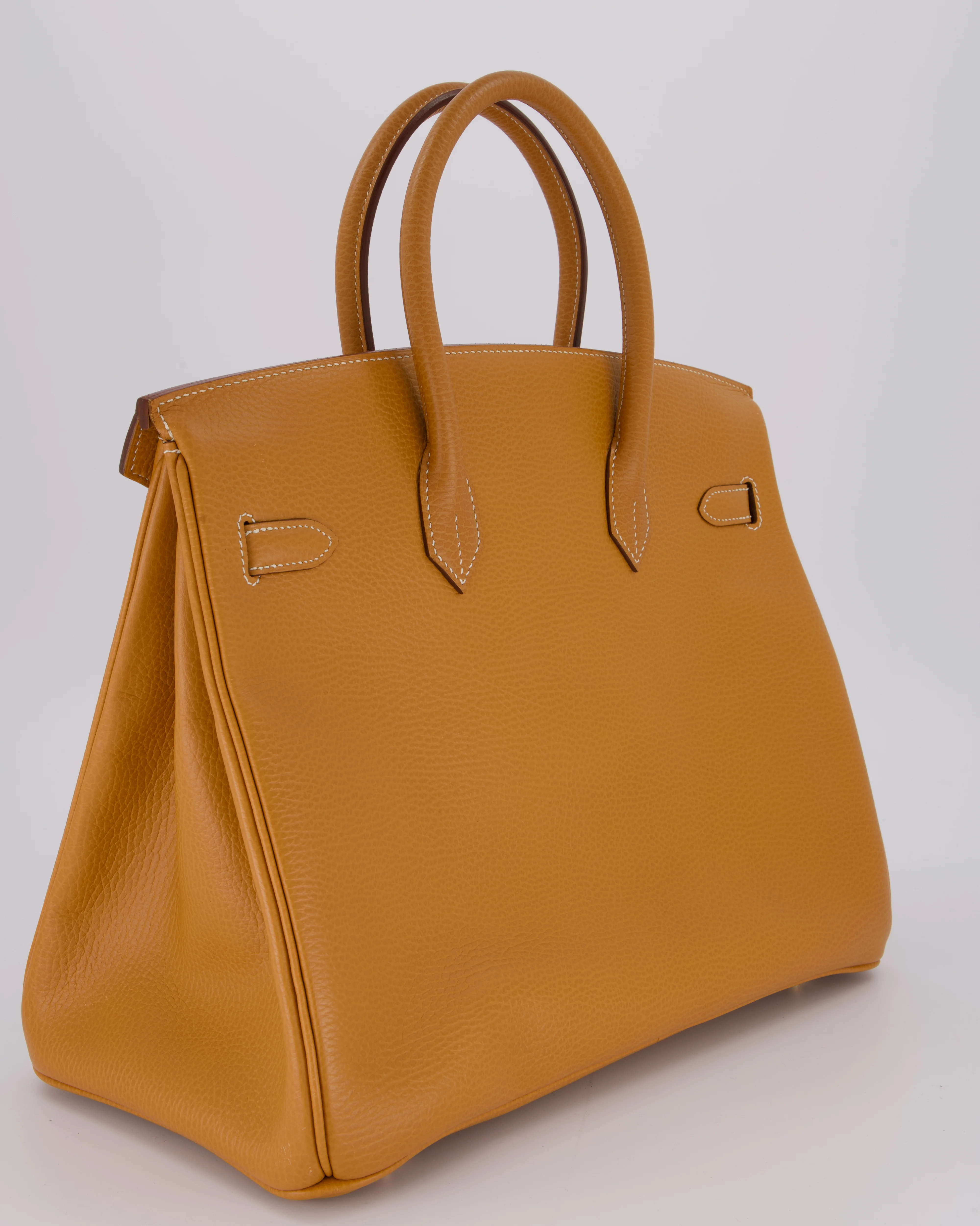 *VERY RARE* Hermès Vintage Birkin 35 Retourne Bag in Naturel Ardennes Leather With Gold Hardware - Image 7