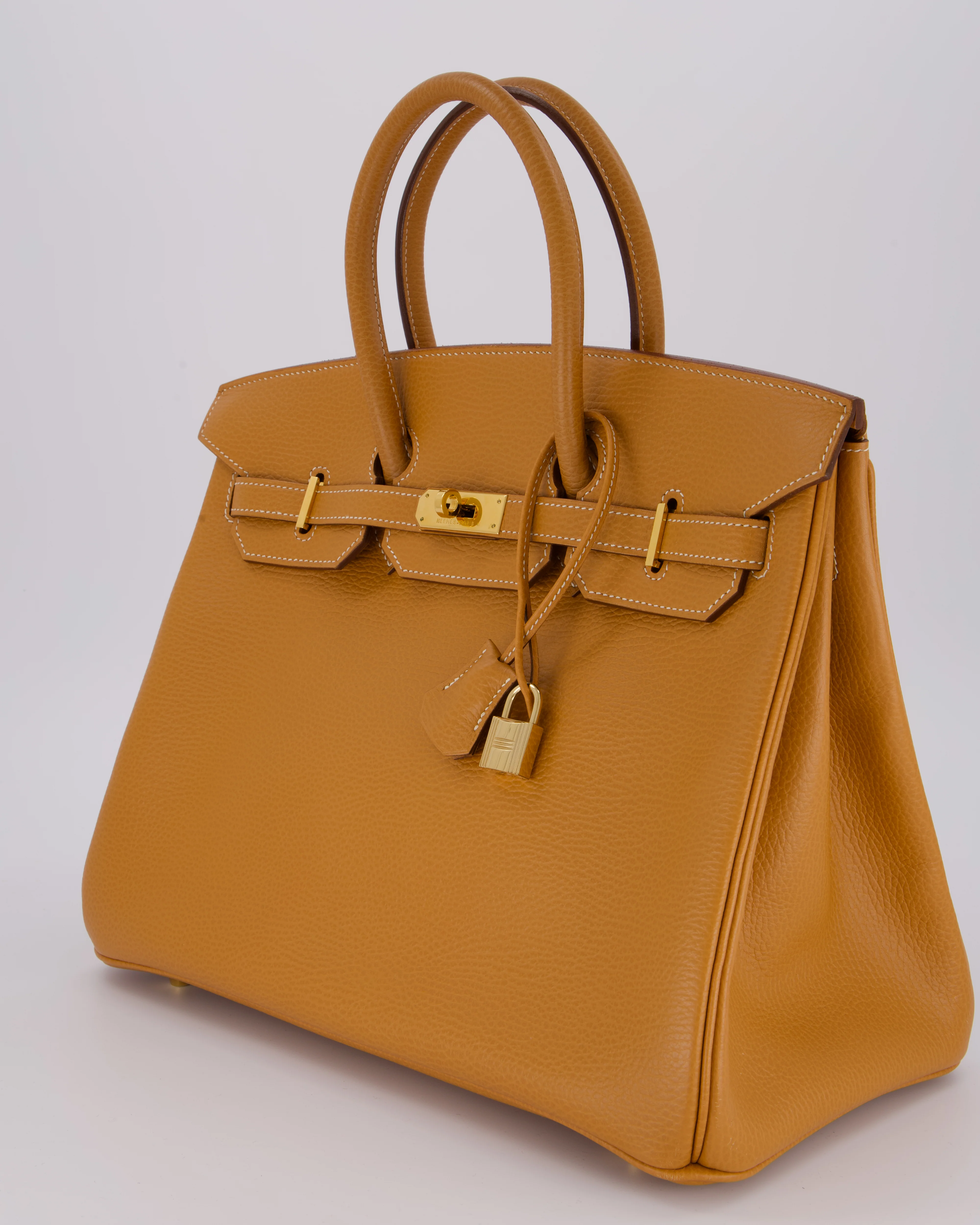 *VERY RARE* Hermès Vintage Birkin 35 Retourne Bag in Naturel Ardennes Leather With Gold Hardware - Image 9