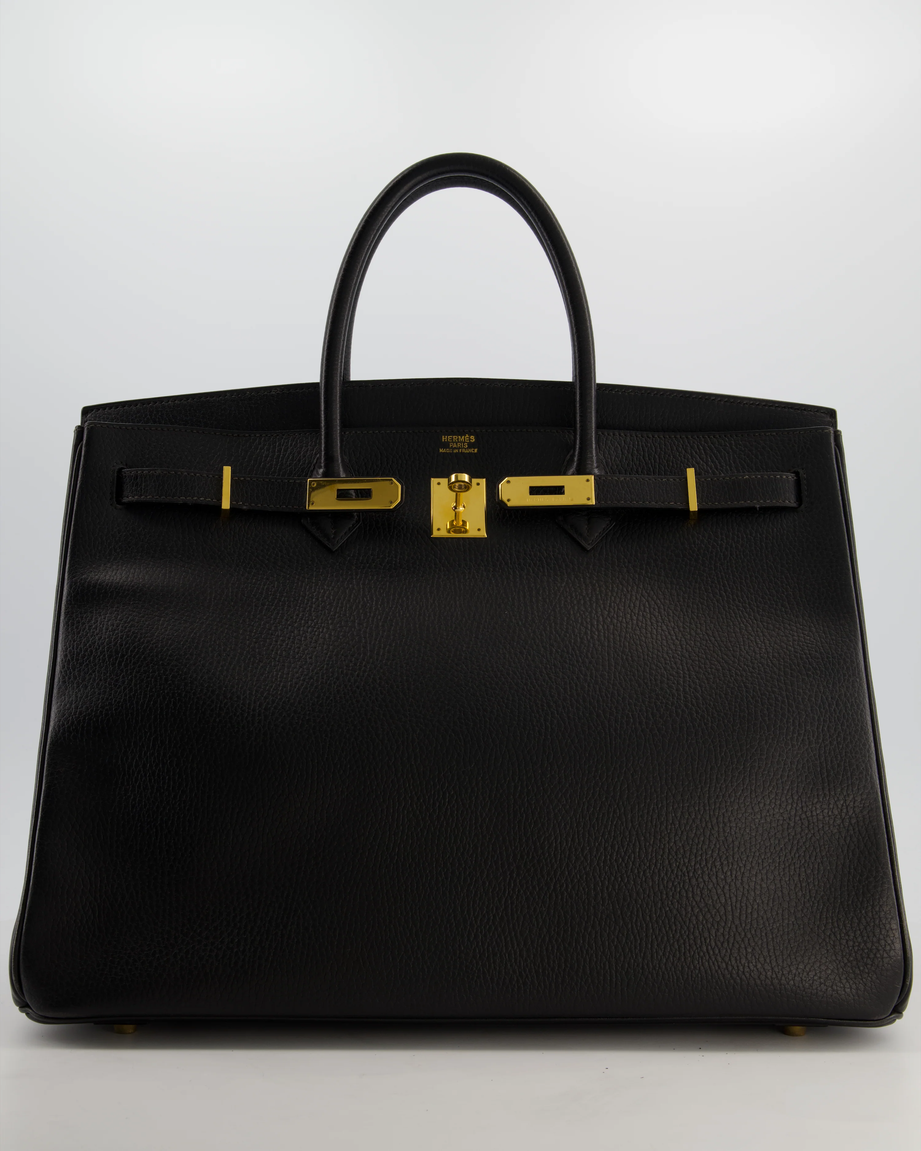 *RARE* Hermès Birkin 40 Retourne Bag in Black Ardennes Leather with Gold Hardware - Image 3