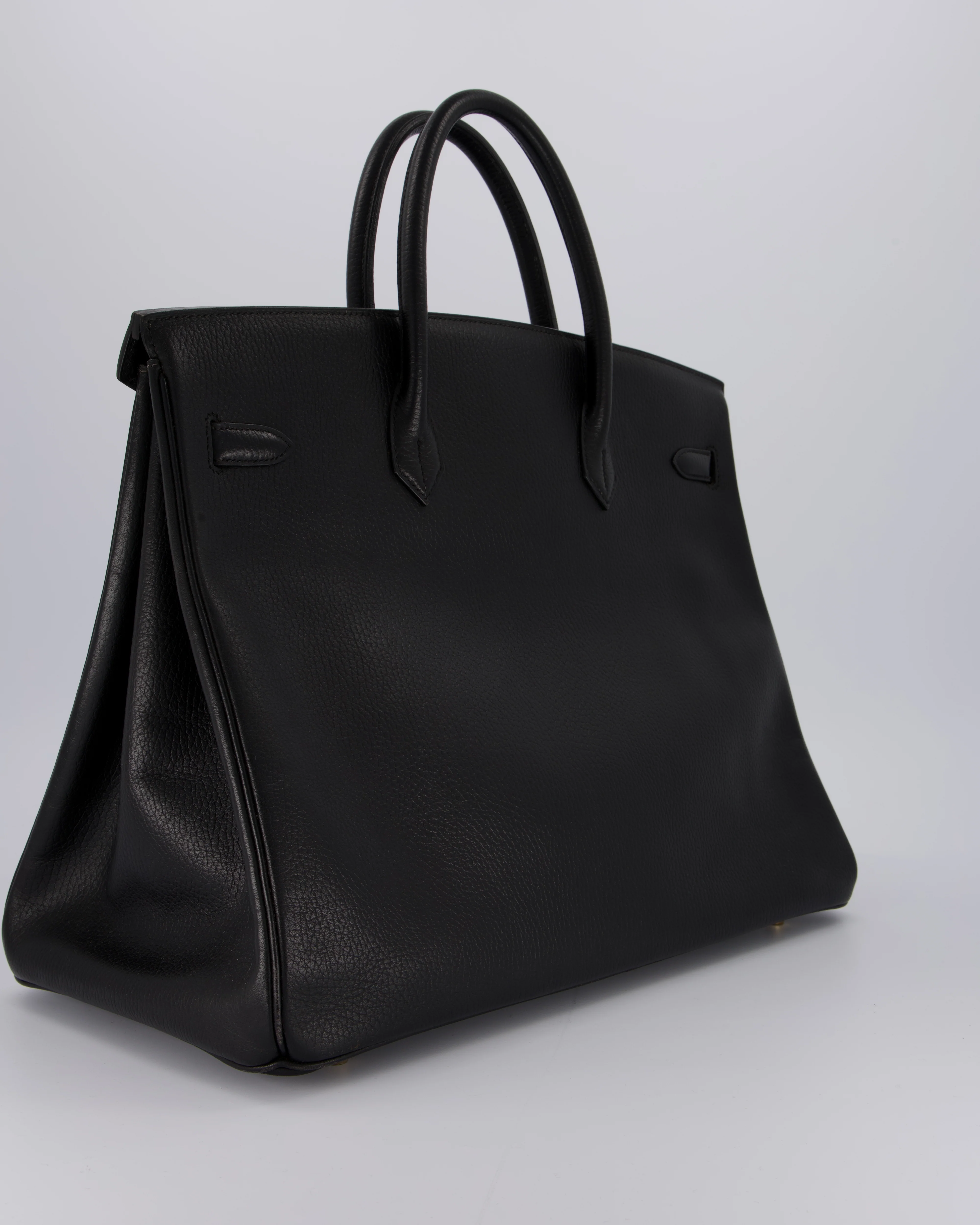 *RARE* Hermès Birkin 40 Retourne Bag in Black Ardennes Leather with Gold Hardware - Image 7