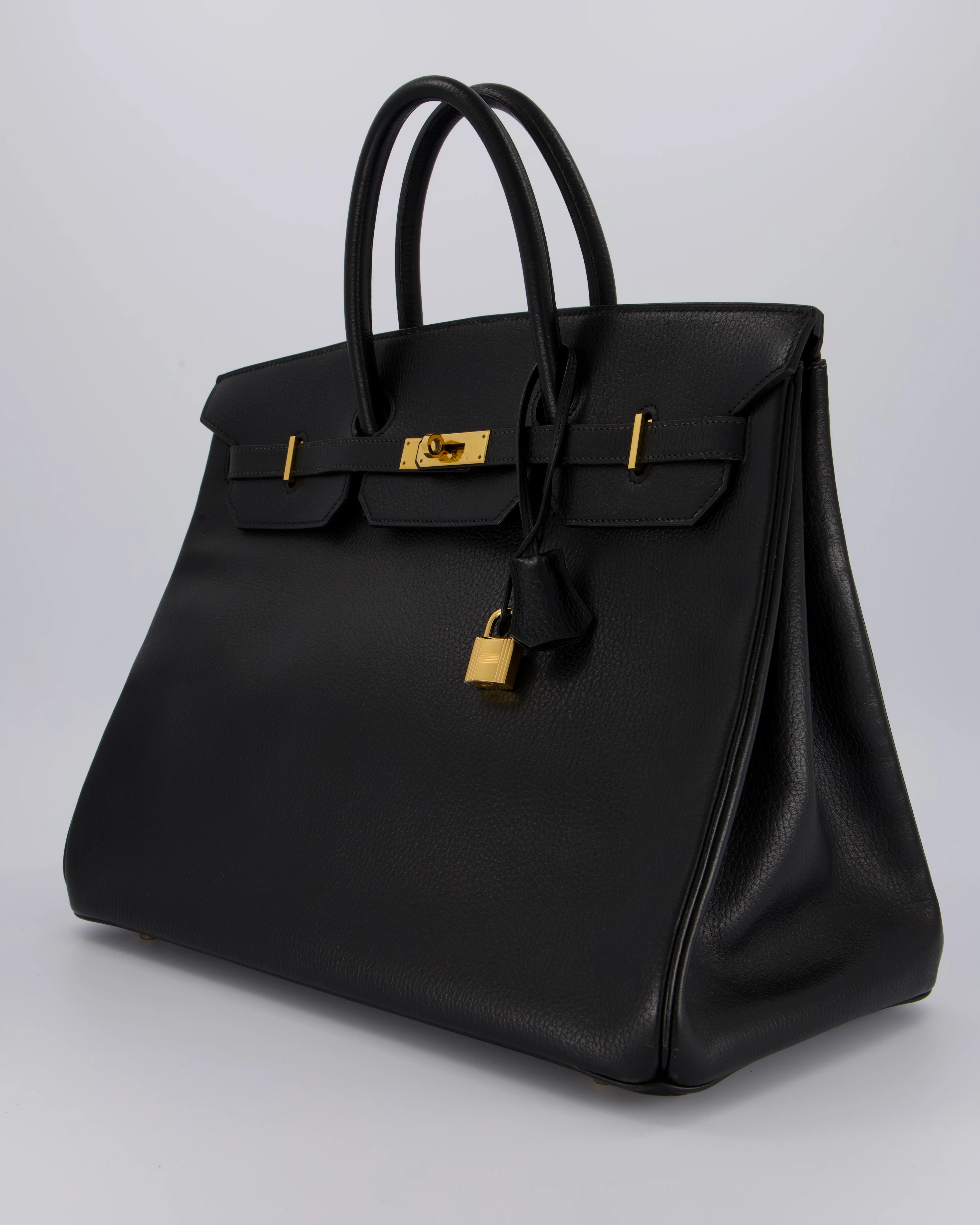 *RARE* Hermès Birkin 40 Retourne Bag in Black Ardennes Leather with Gold Hardware - Image 9