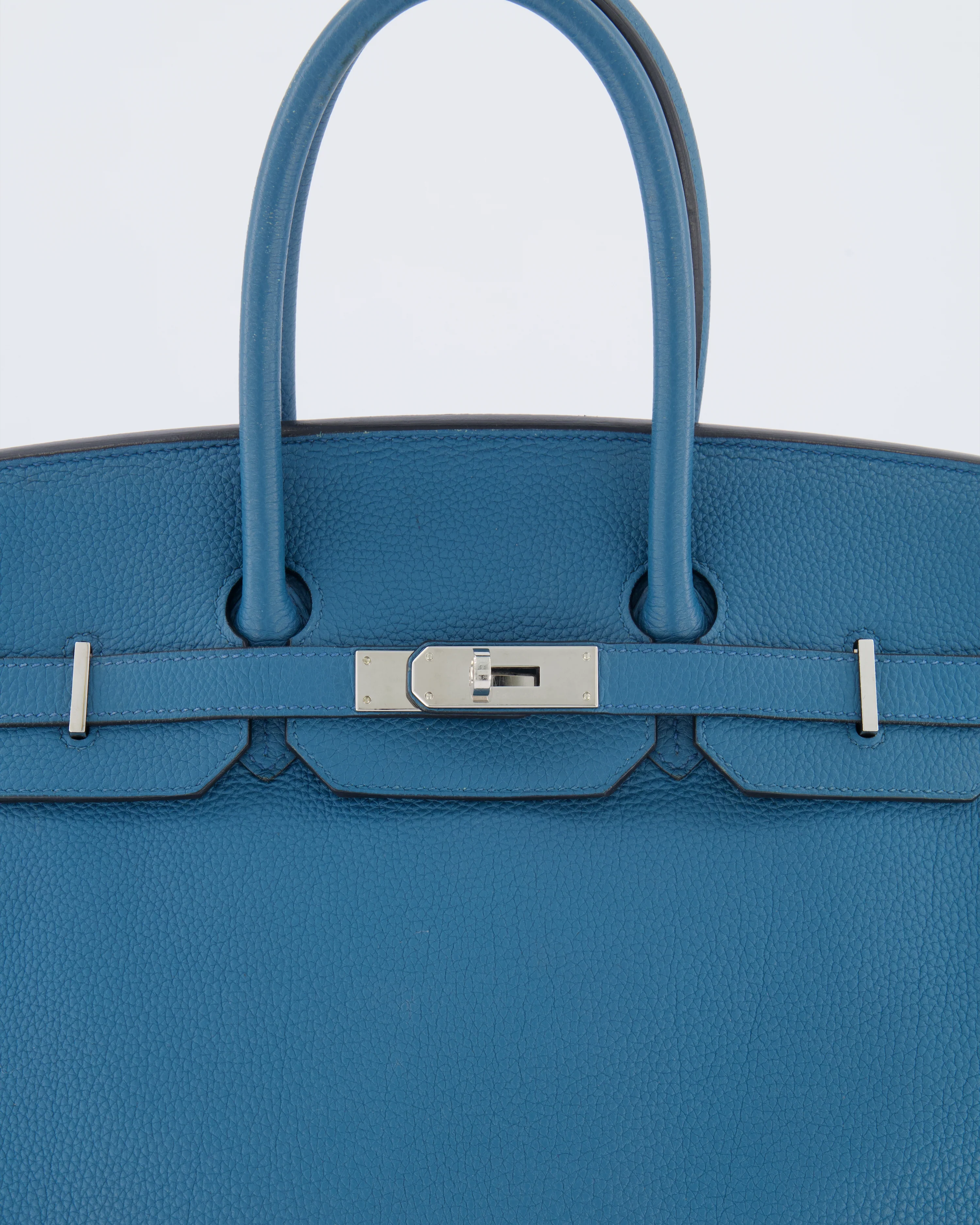 Hermès Birkin 35 Retourne Bag in Blue Jean Togo Leather with Palladium Hardware - Image 3