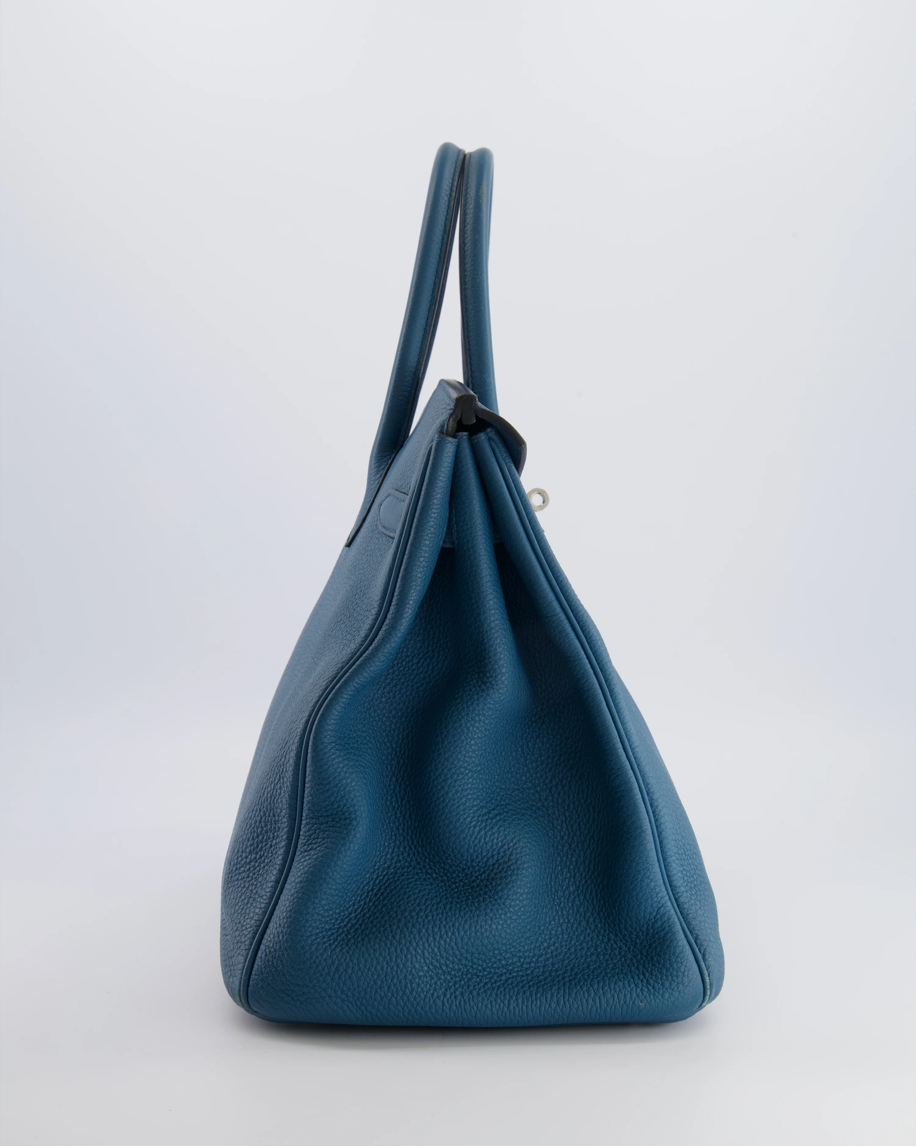 Hermès Birkin 35 Retourne Bag in Blue Jean Togo Leather with Palladium Hardware - Image 8
