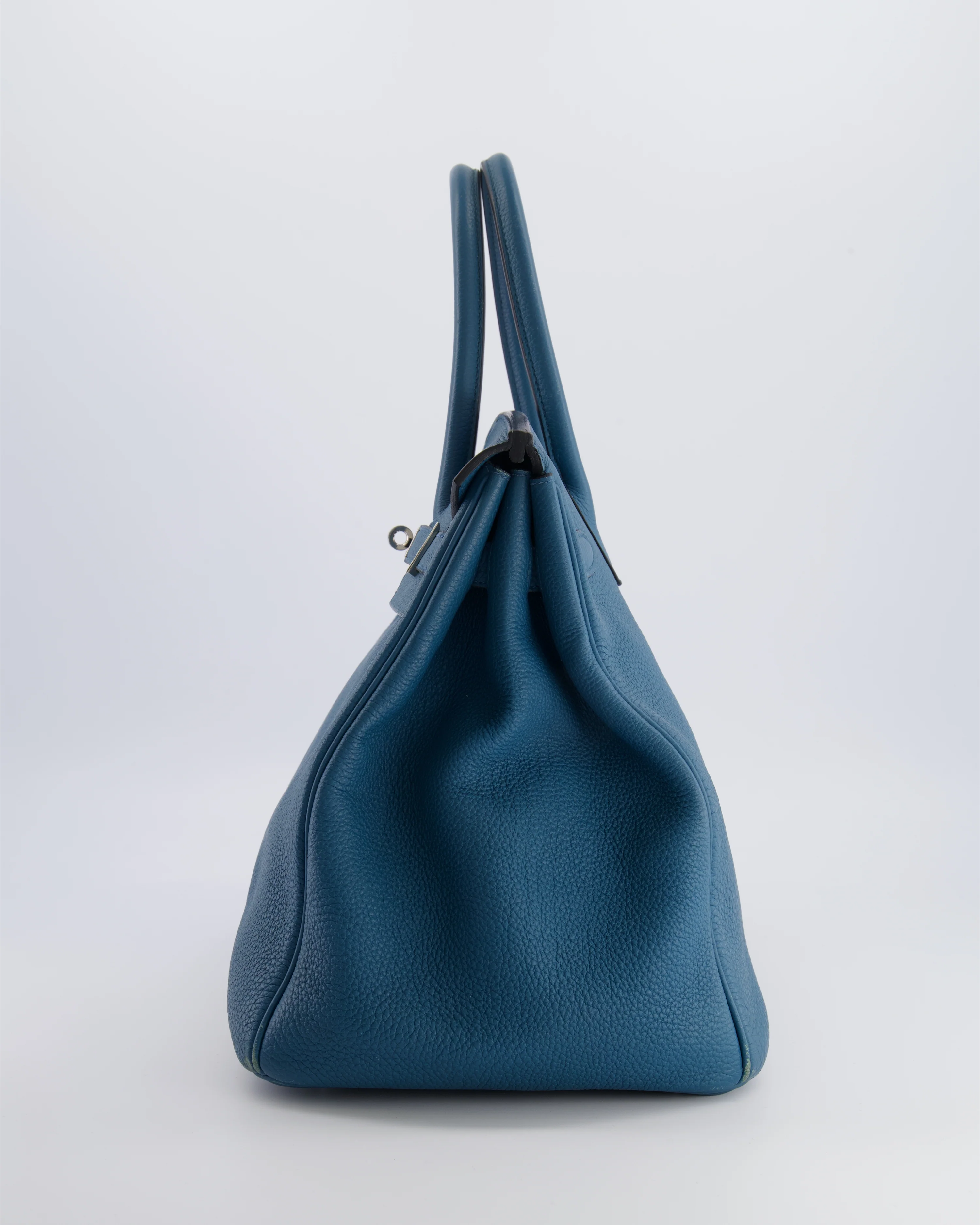Hermès Birkin 35 Retourne Bag in Blue Jean Togo Leather with Palladium Hardware - Image 9