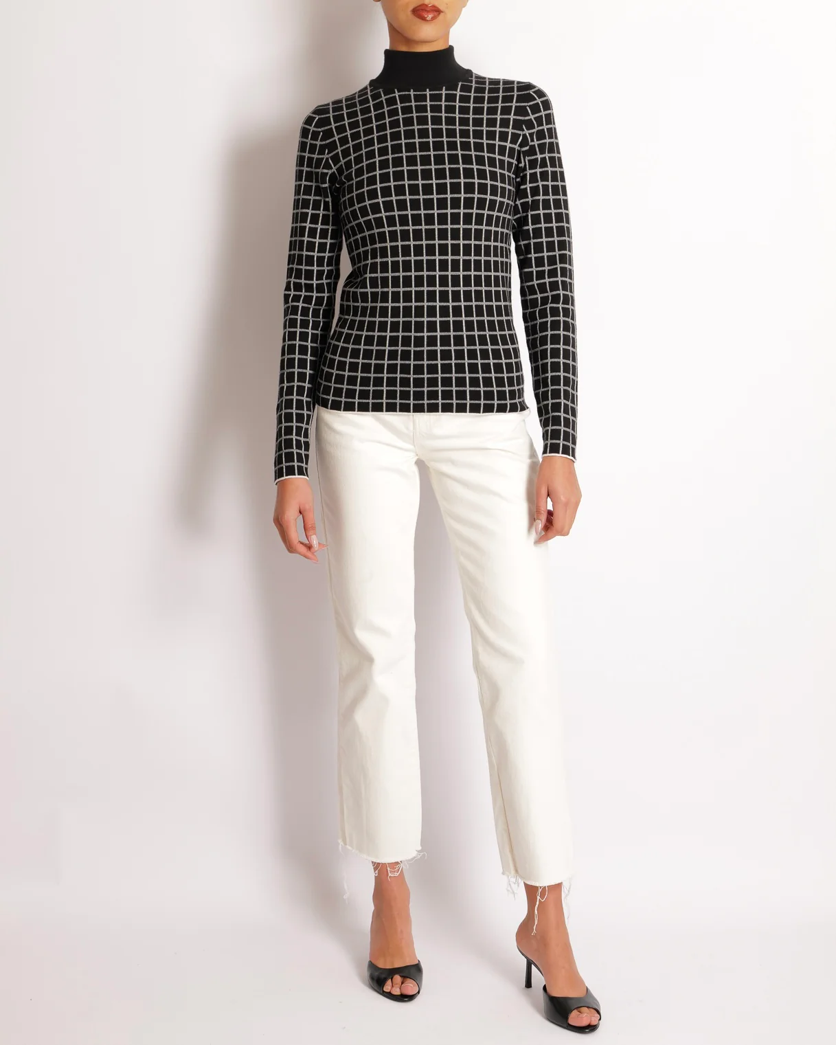 Hermès Black and White Cashmere Checkered High Neck Jumper Size FR 34 (UK 6) RRP £1,500 - Image 2
