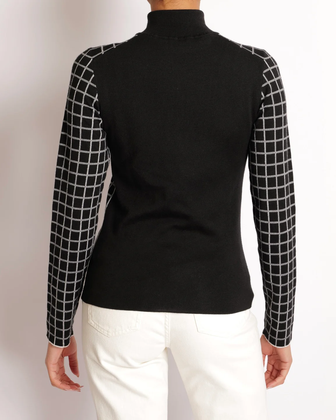 Hermès Black and White Cashmere Checkered High Neck Jumper Size FR 34 (UK 6) RRP £1,500 - Image 4