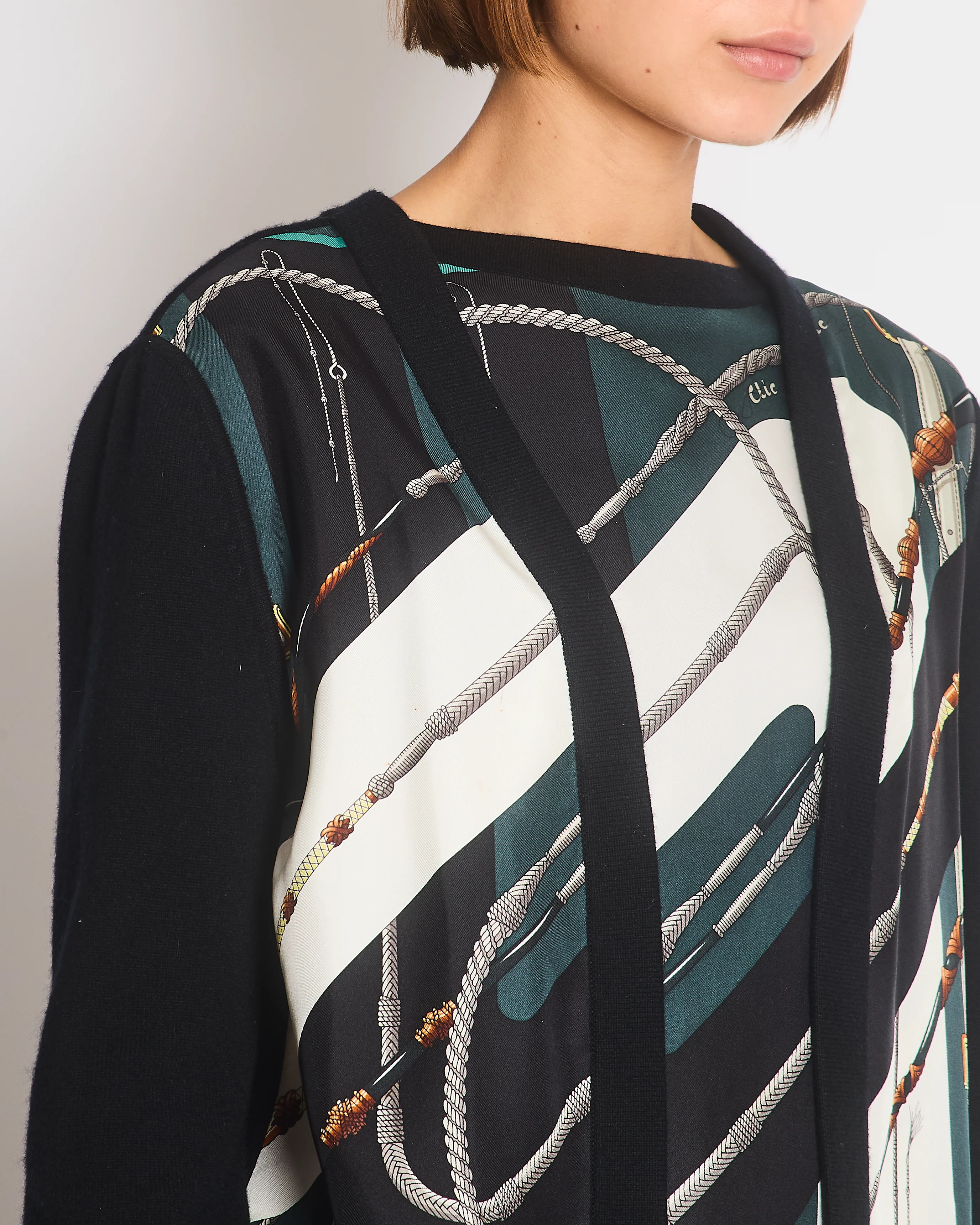 Hermès Black Clic Clac Two Piece Cardigan and Vest Set Size FR 40 (UK 12) - Image 6