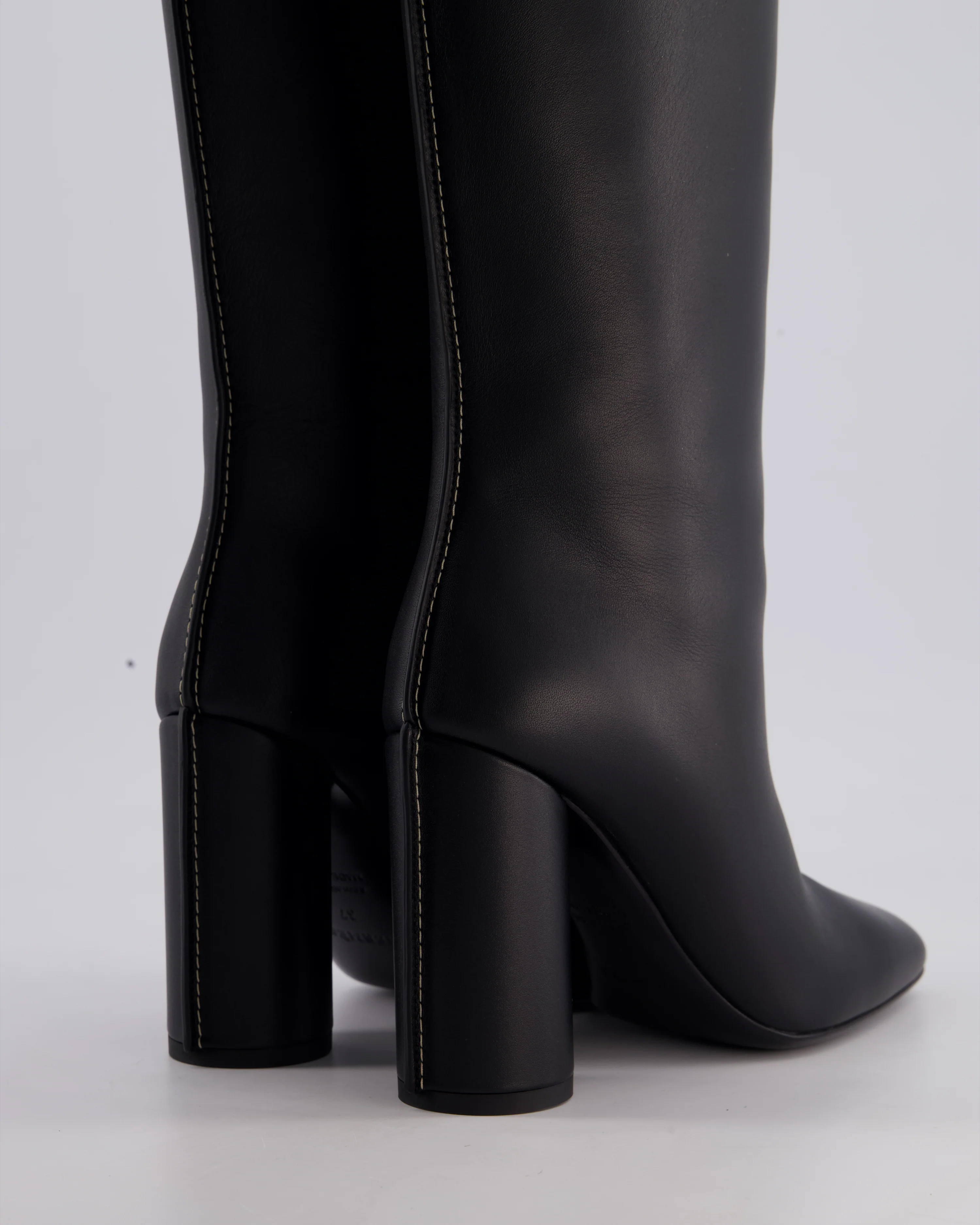 Hermès Black Dressage High Boots with White Contrast Stitch Details Size EU 37 - Image 5
