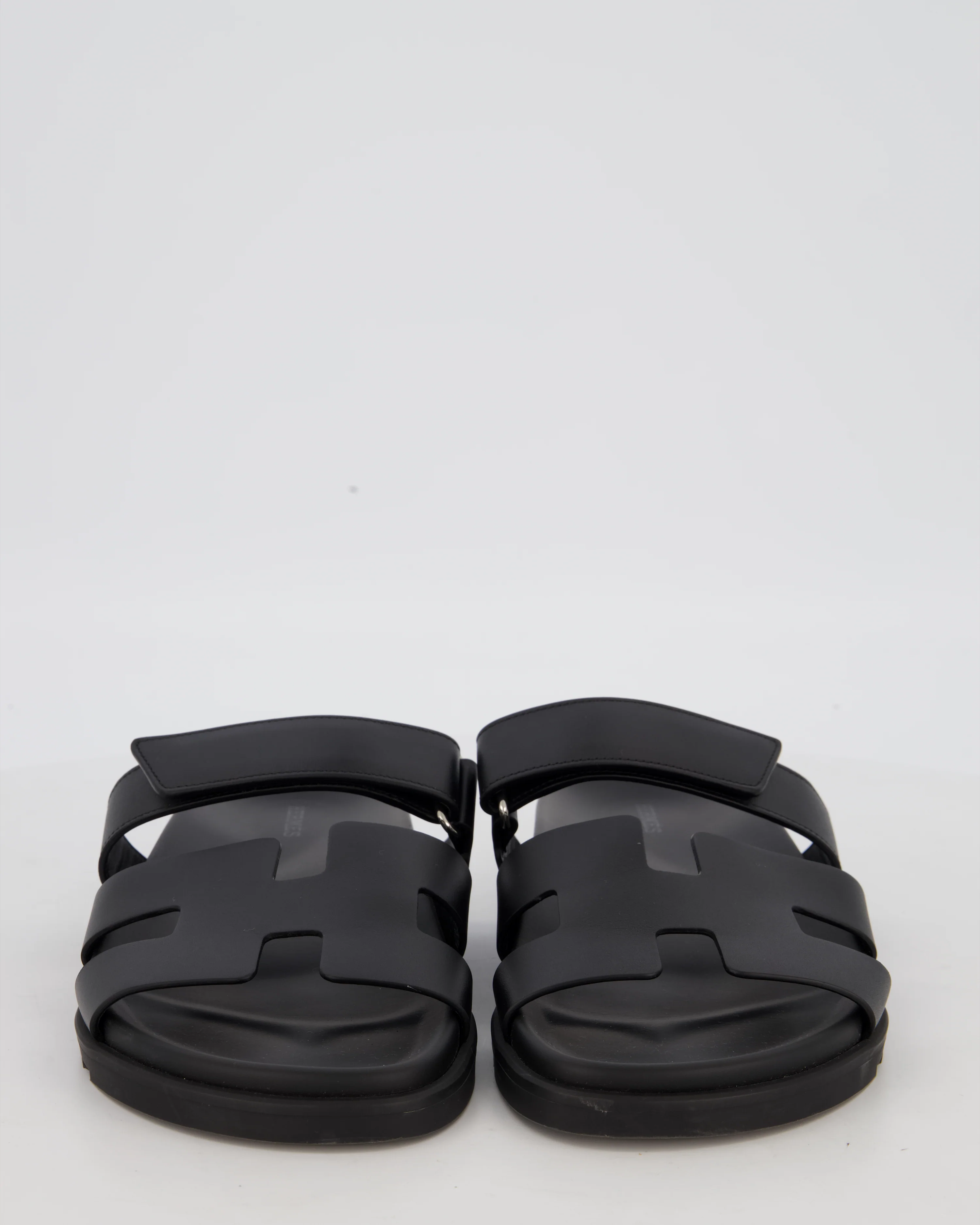 Hermès Black Men's Chypre Sandals in Calfskin Leather Size EU 41 - Image 3