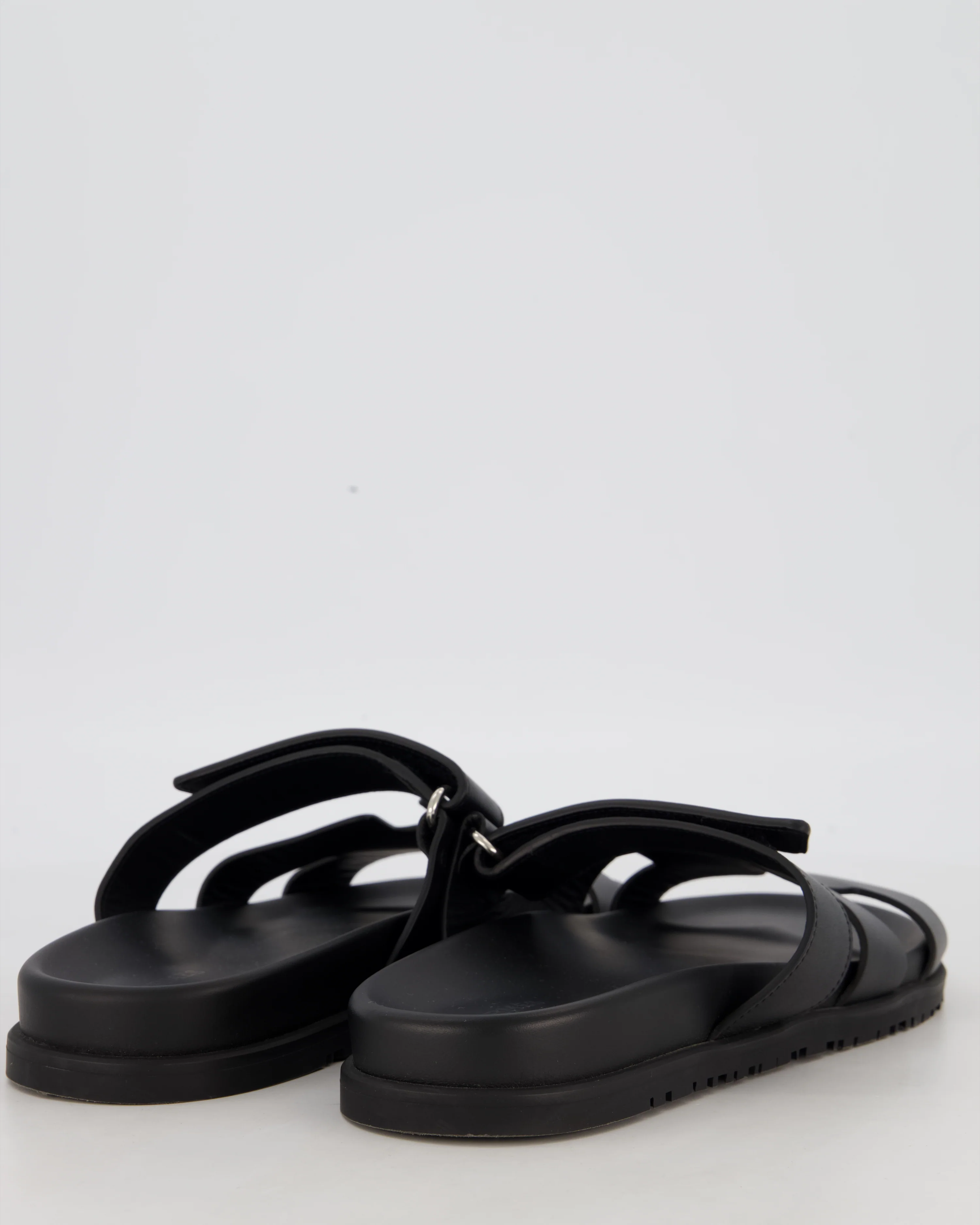 Hermès Black Men's Chypre Sandals in Calfskin Leather Size EU 41 - Image 4