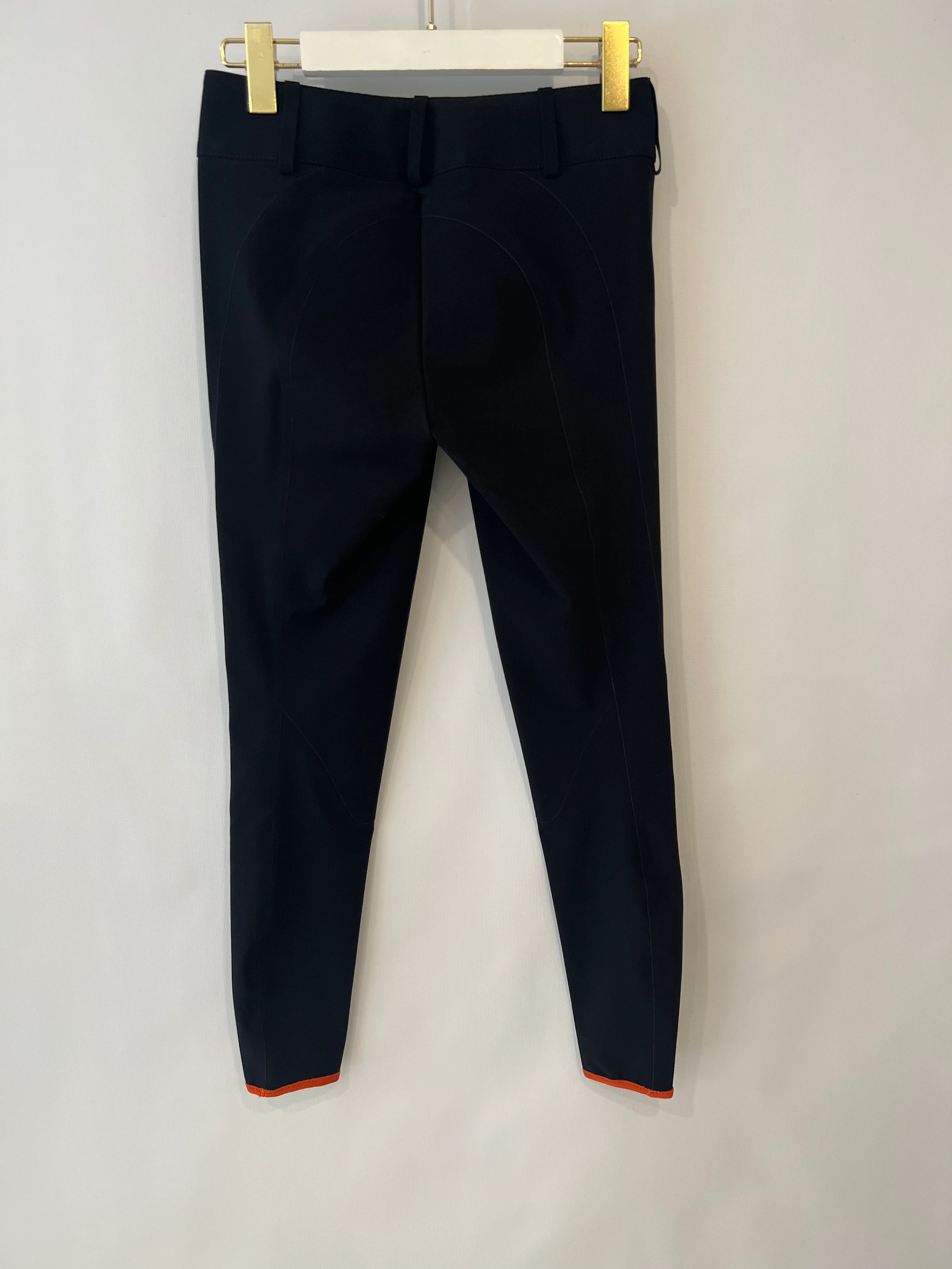 Hermès Black Riding Trousers with Orange Detail and Silver Logo Buttons Size FR 34 (UK 6) RRP £900 - Image 7