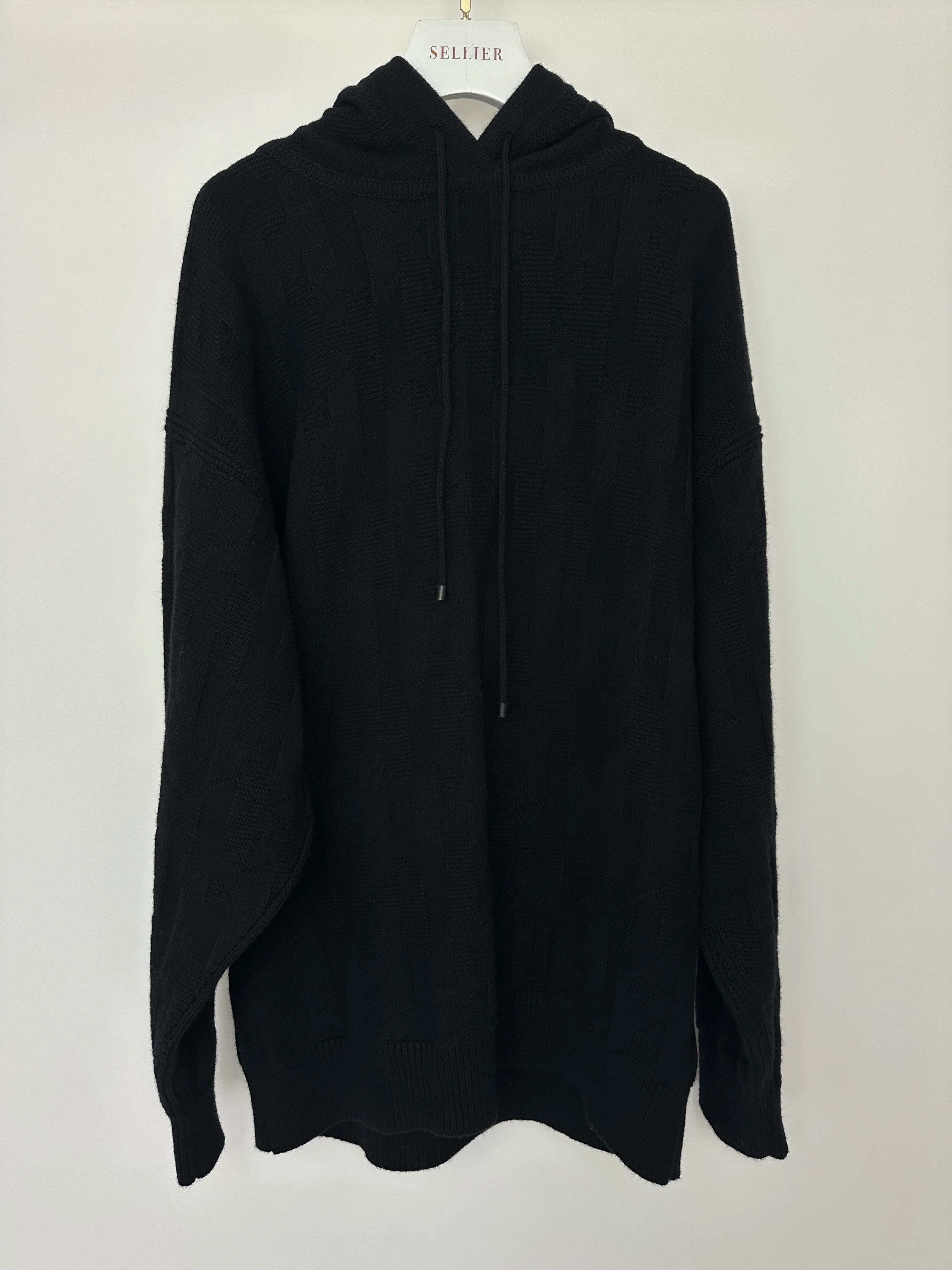 Hermès Black Voyage Knit Hoodie Size FR 40 (UK 12) - Image 4