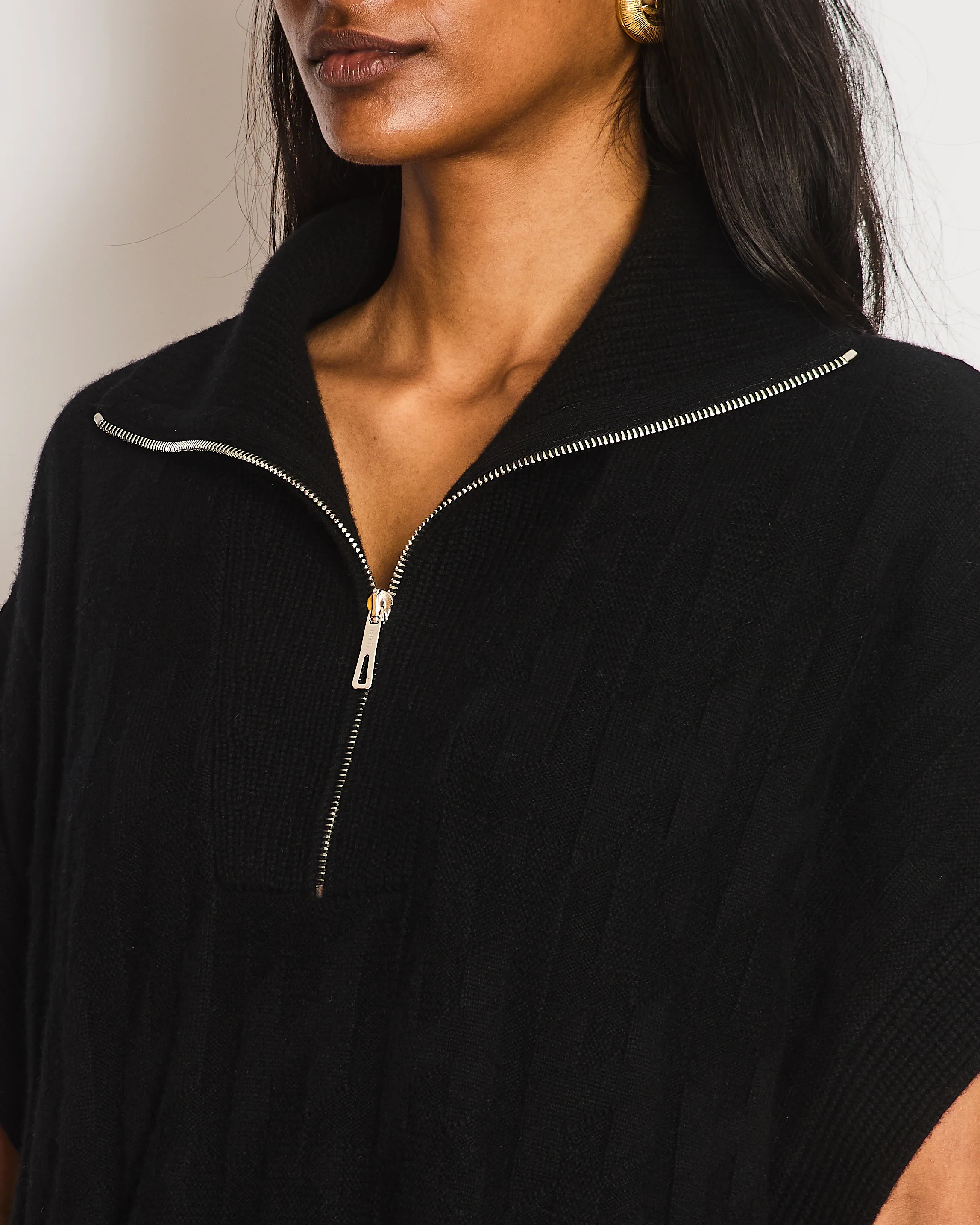 Hermès Black Wool Vest with Silver Zip Size FR 38 (UK 10) - Image 4