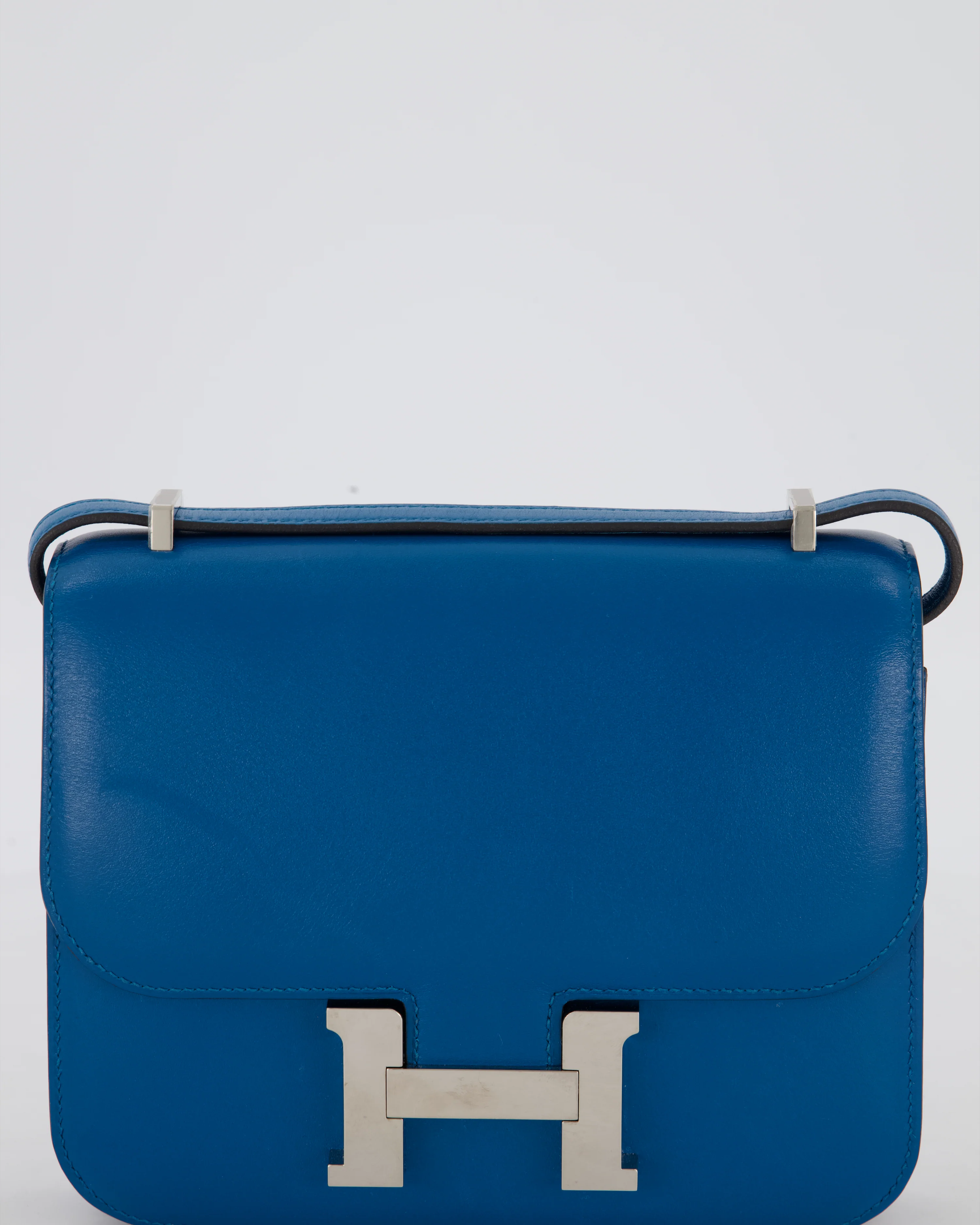 Hermès Mini Constance III 18 Bag in Bleu Izmir Tadelakt Leather with Palladium Hardware - Image 10