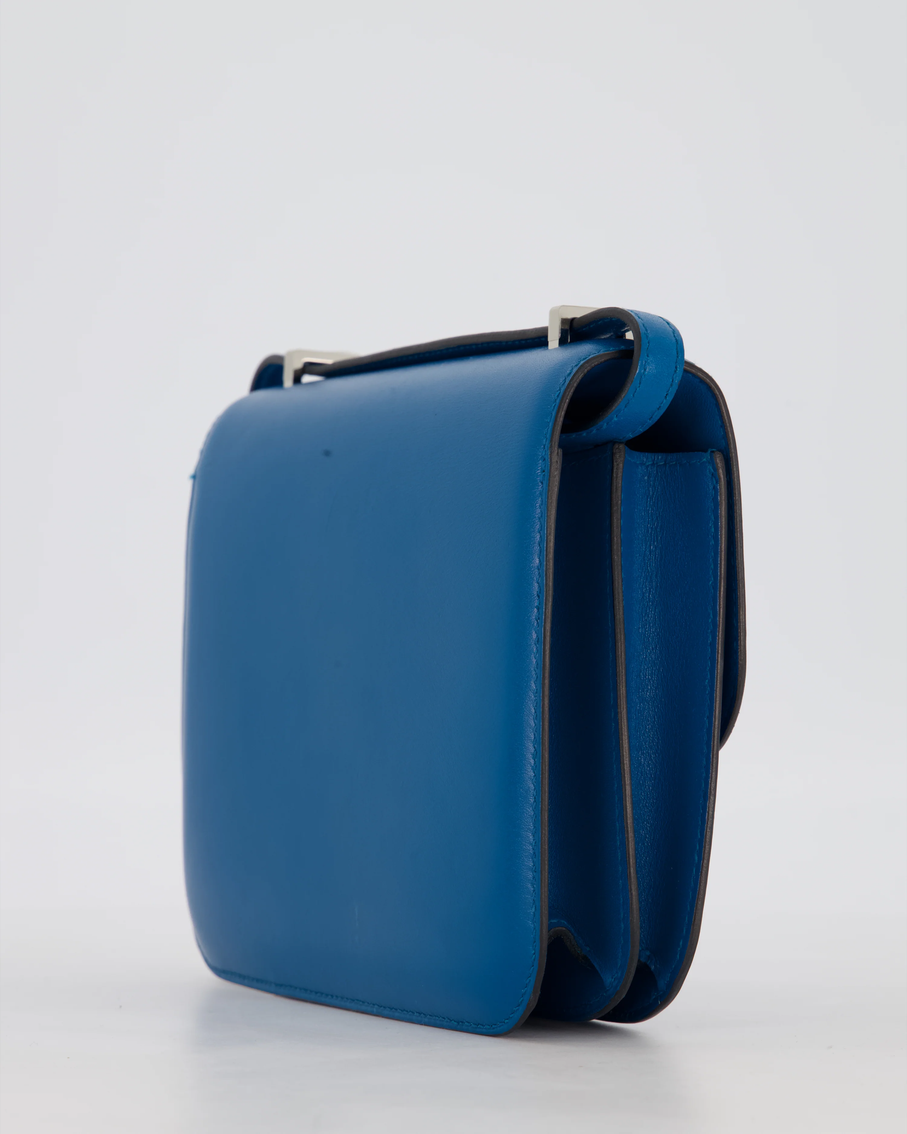 Hermès Mini Constance III 18 Bag in Bleu Izmir Tadelakt Leather with Palladium Hardware - Image 12
