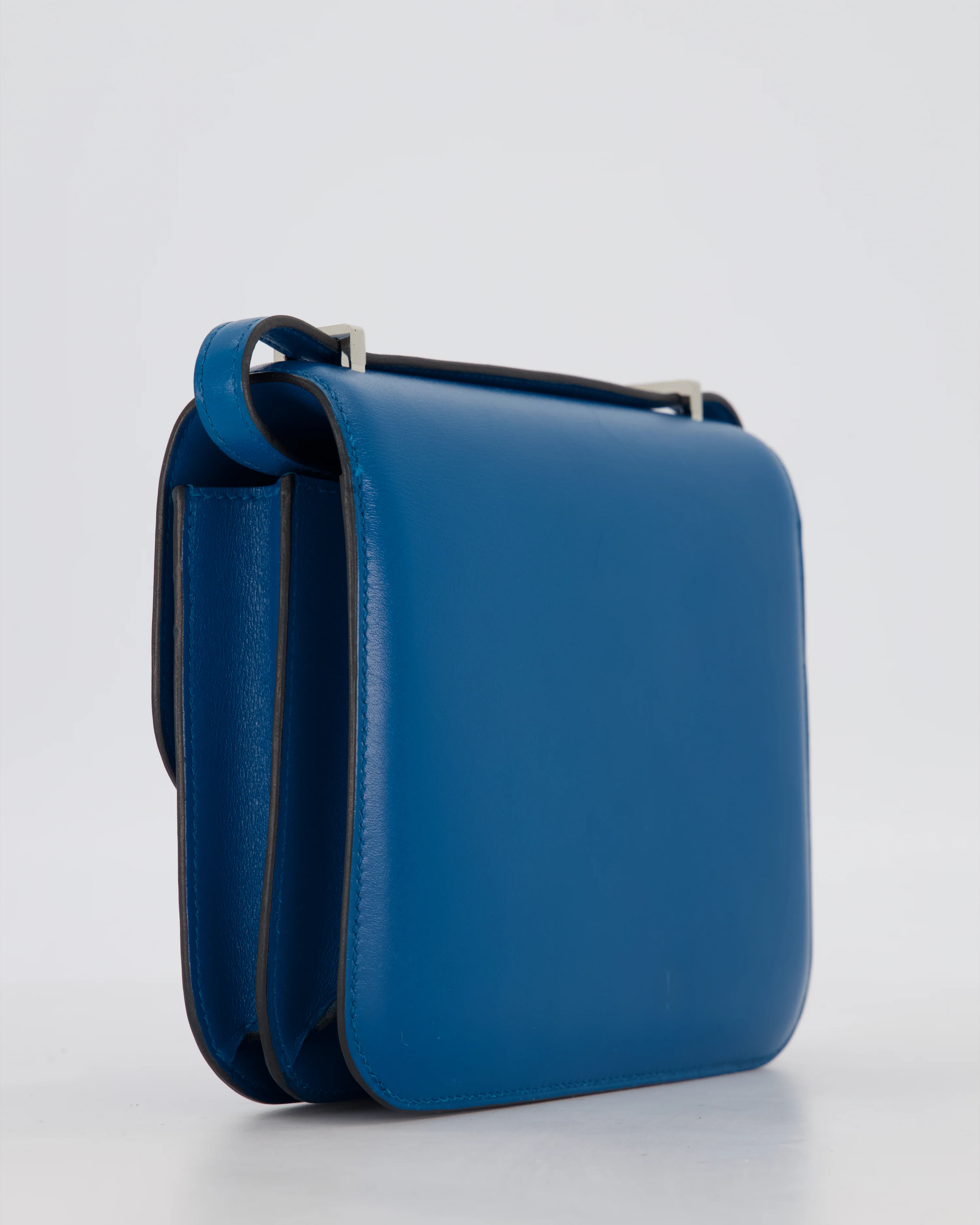 Hermès Mini Constance III 18 Bag in Bleu Izmir Tadelakt Leather with Palladium Hardware - Image 13