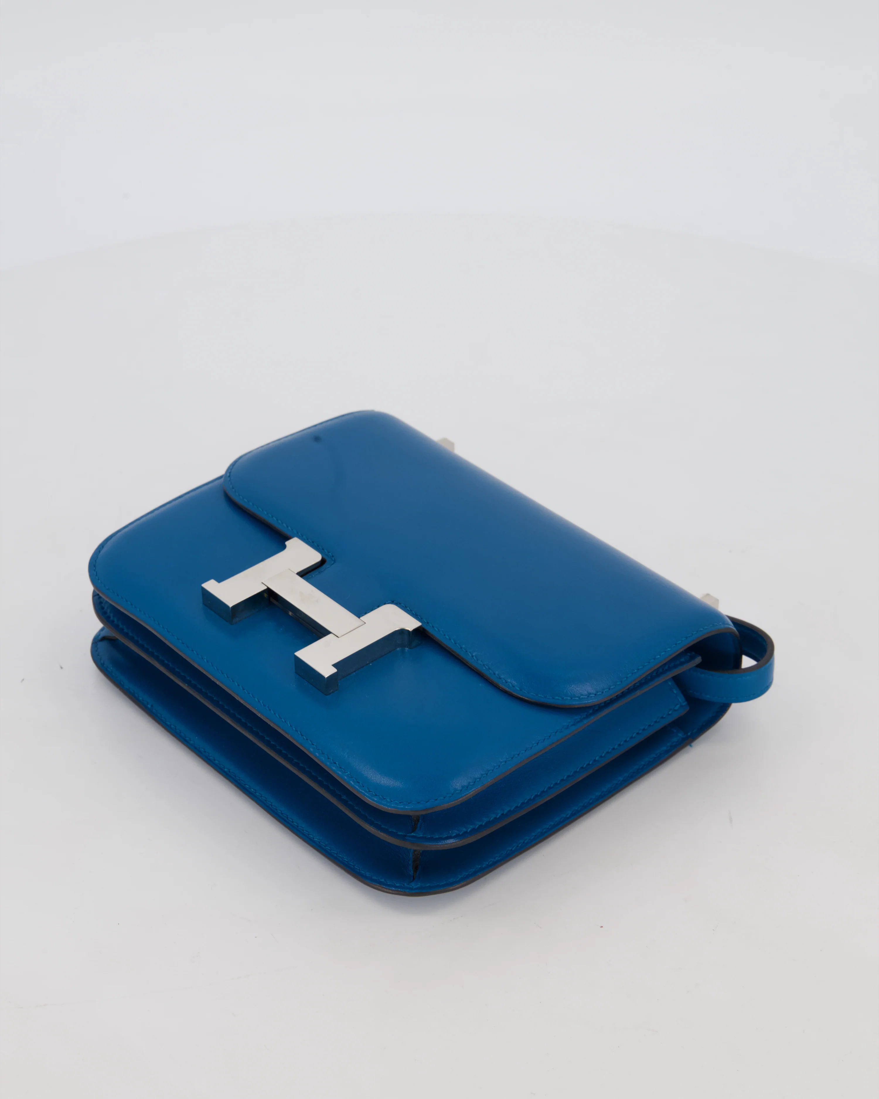 Hermès Mini Constance III 18 Bag in Bleu Izmir Tadelakt Leather with Palladium Hardware - Image 18
