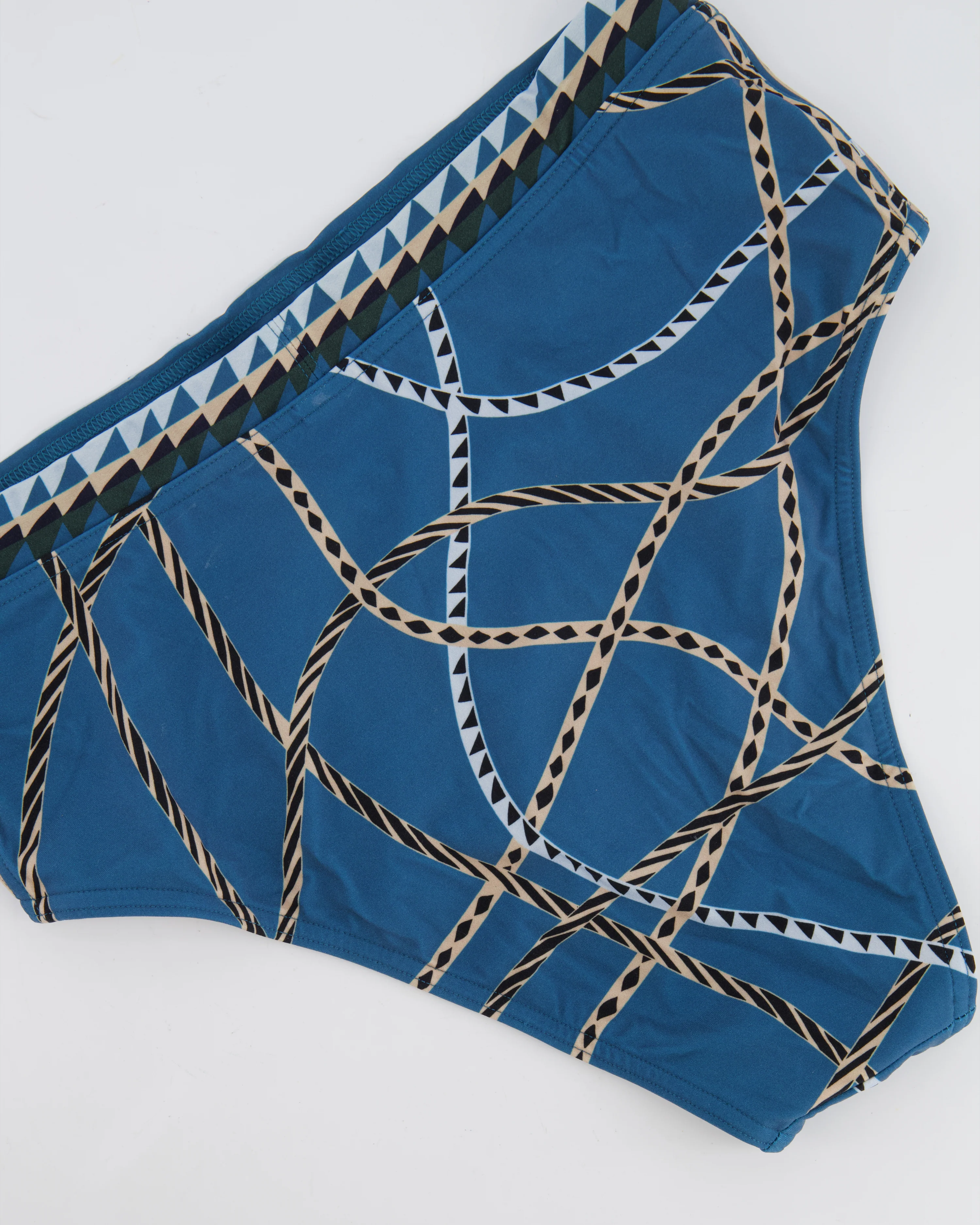 Hermès Bleu Cambridge Beverly Printed Two-Piece Swimsuit Size FR 36 (UK 8) RRP £515 - Image 9