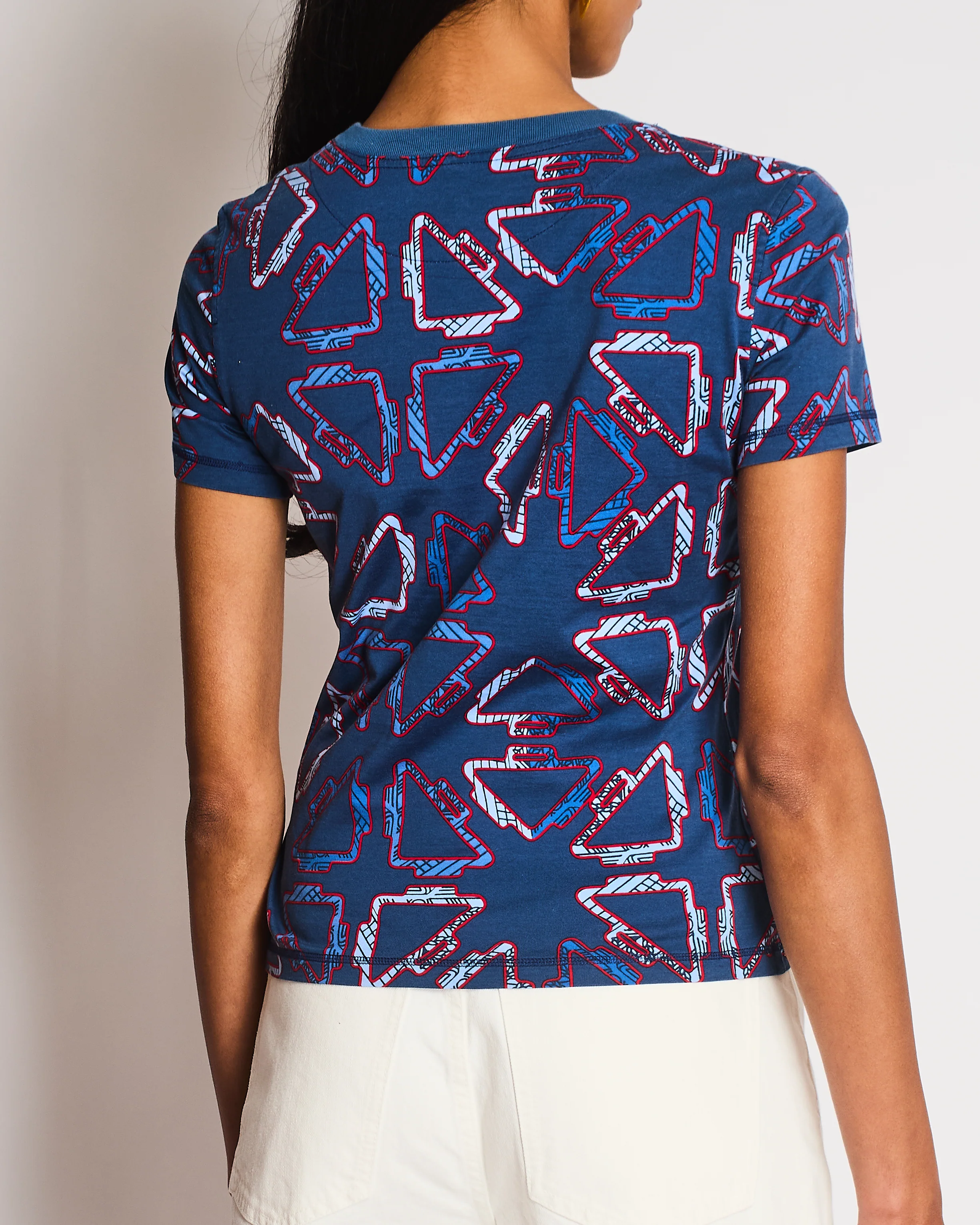 Hermès Blue Robe Droite Tatersales Jersey T-Shirt Size FR 36 (UK 8) - Image 2