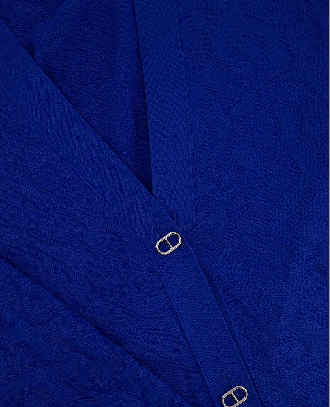 Hermès Electric Blue Silk & Cotton Long Cardigan with Chaine D'Ancre Buttons Size FR 36 (UK 8) - Image 6