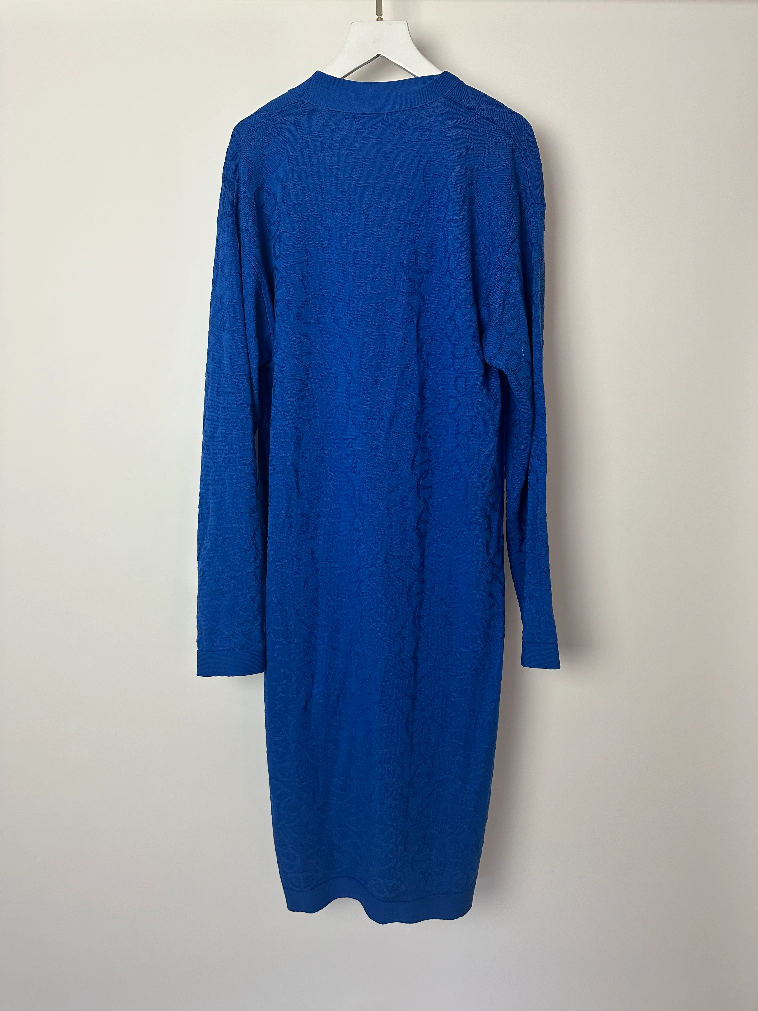 Hermès Electric Blue Silk & Cotton Long Cardigan with Chaine D'Ancre Buttons Size FR 36 (UK 8) - Image 9