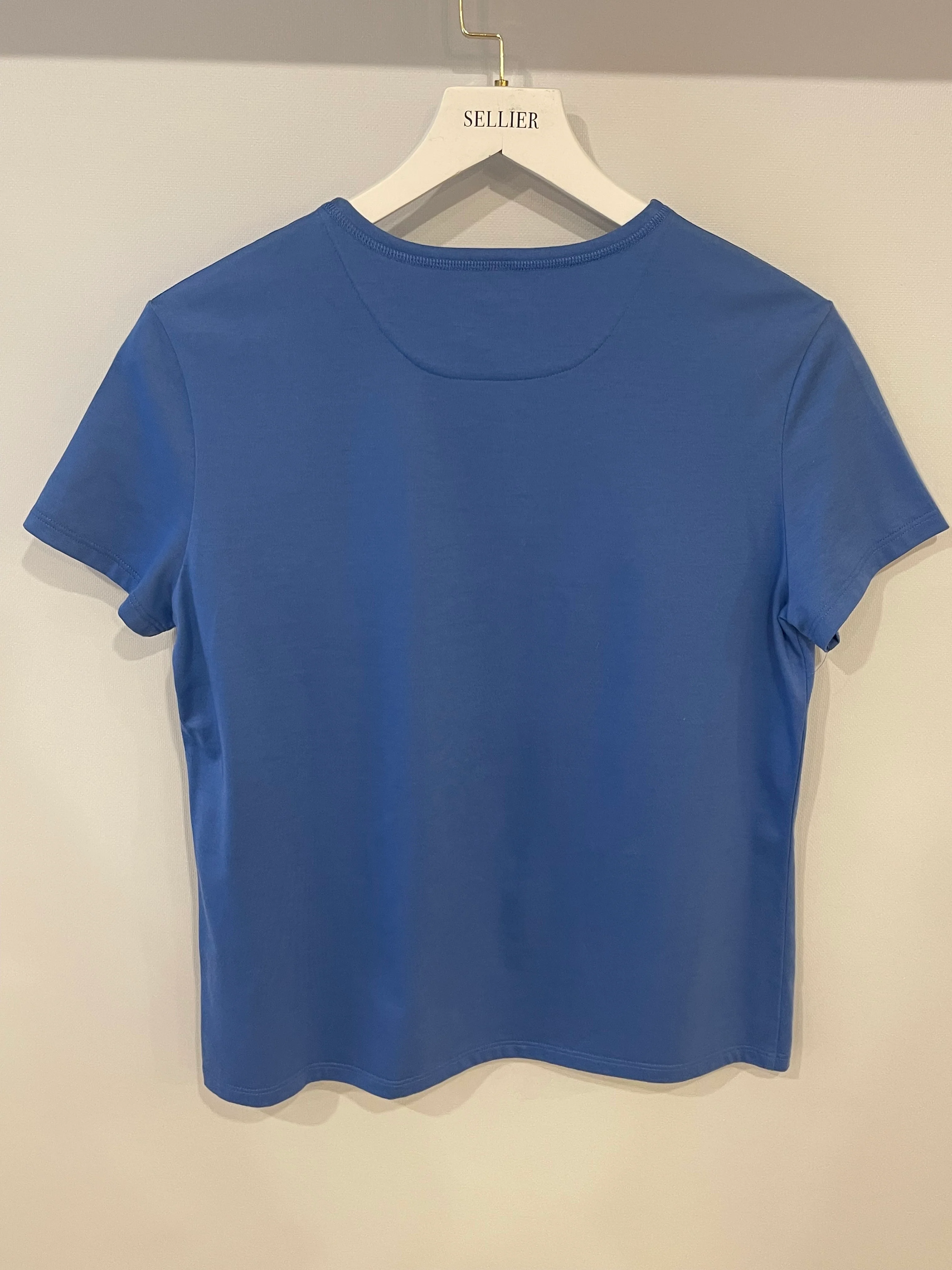Hermès Blue T-Shirt with Logo Detail Size FR 38 (UK 10) - Image 5
