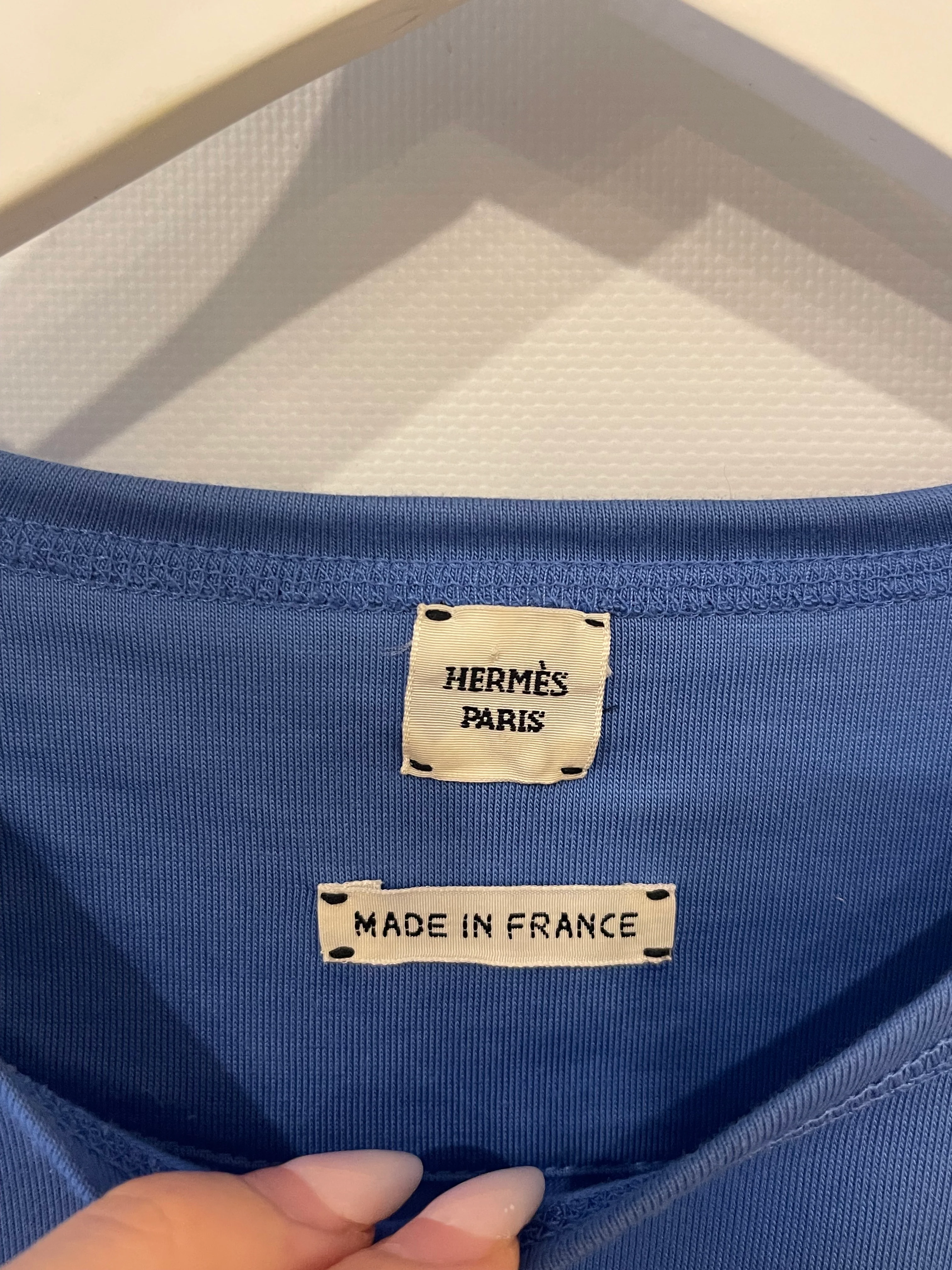 Hermès Blue T-Shirt with Logo Detail Size FR 38 (UK 10) - Image 8