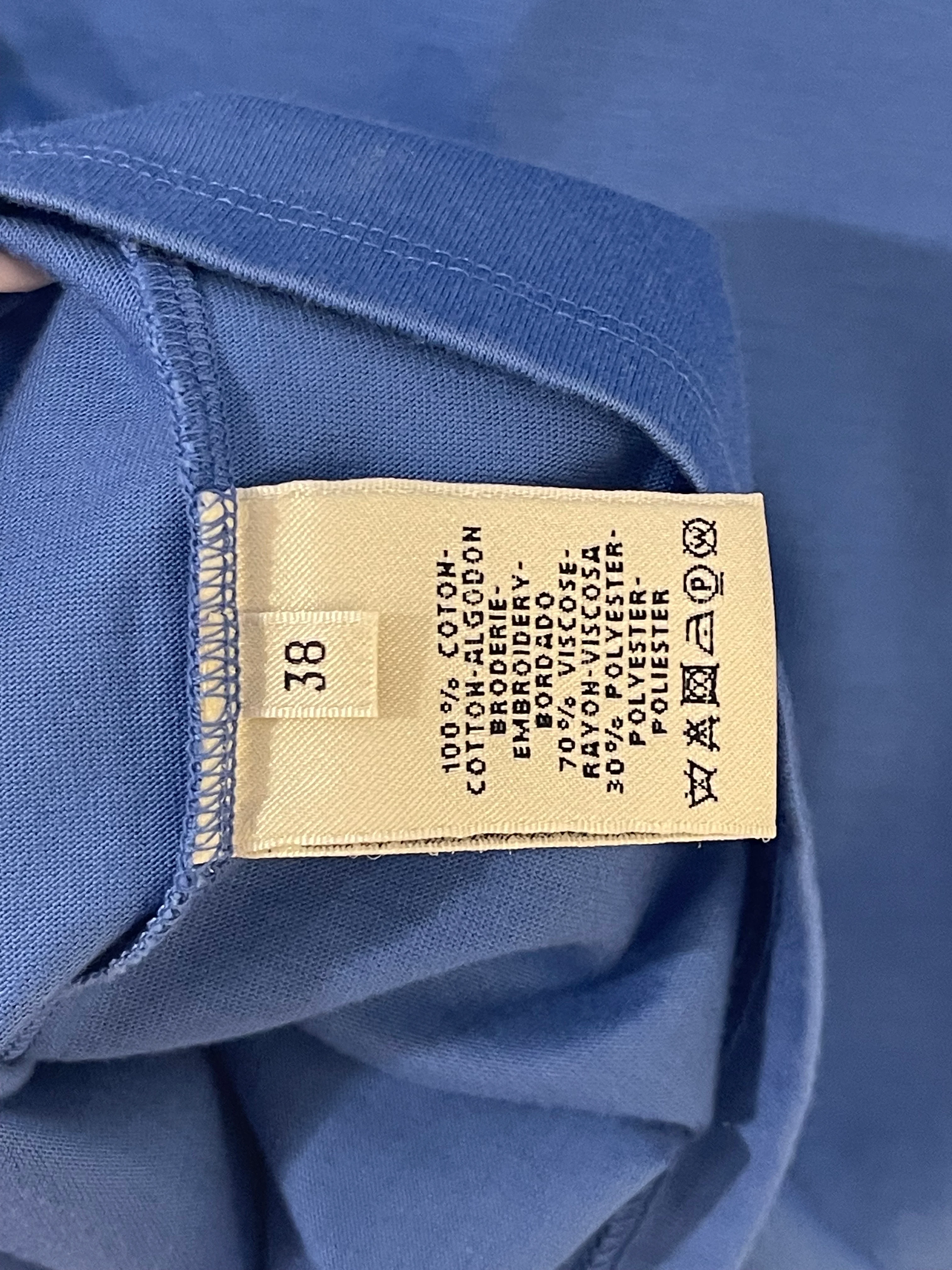 Hermès Blue T-Shirt with Logo Detail Size FR 38 (UK 10) - Image 9