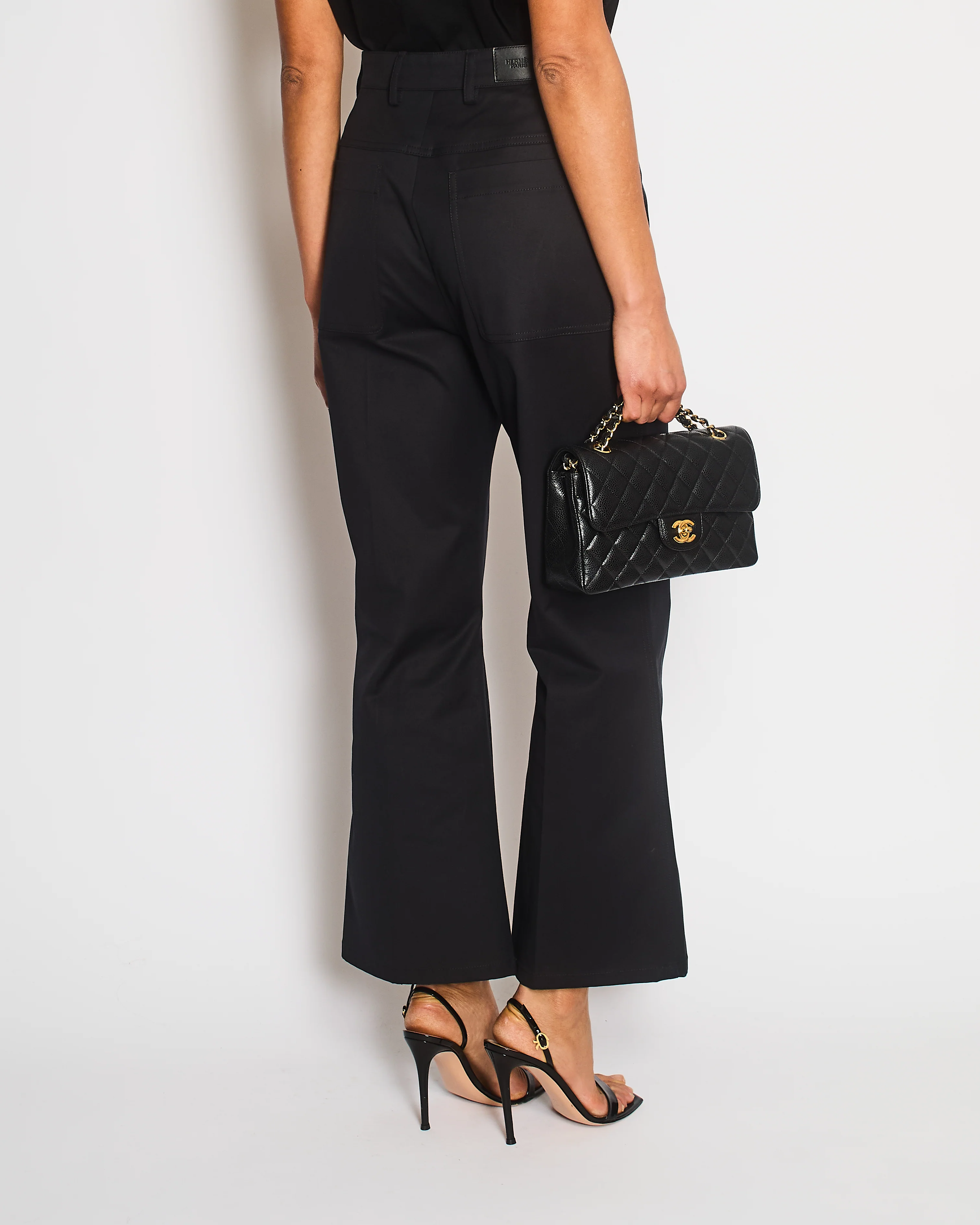 Hermes Bootcut Trousers in Black Size FR 38 (UK 10) - Image 4