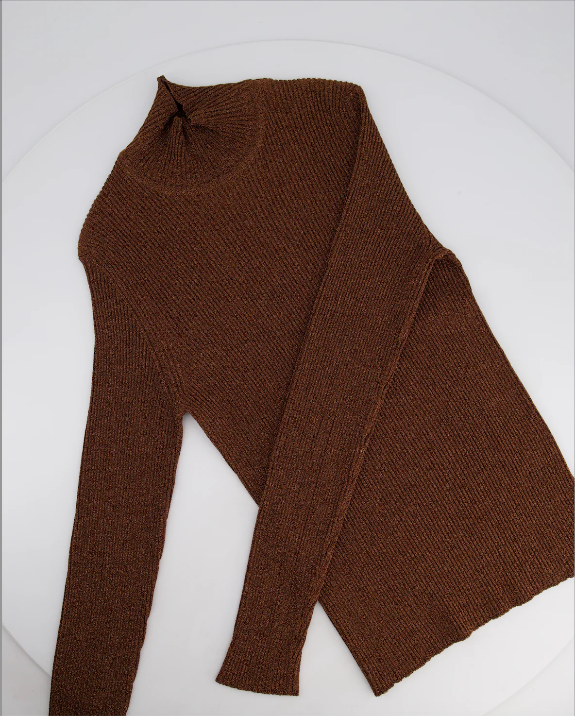 Hermès Bronze Metallic Knitted Longsleeve Jumper Size FR 34 (UK 6) - Image 5
