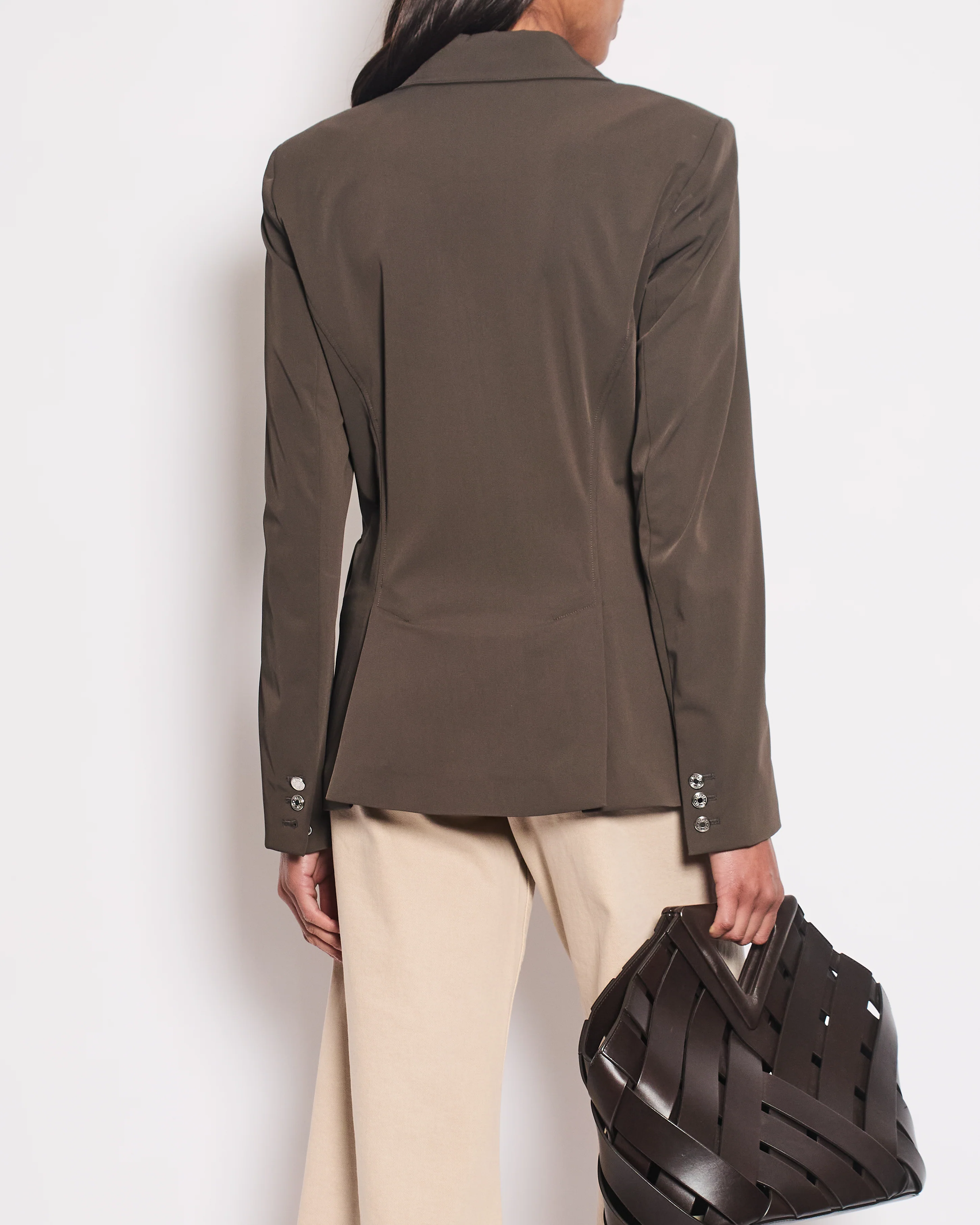 Hermès Brown Single Breasted Blazers with Logo Button Detail Size FR 42 (UK 14) - Image 2