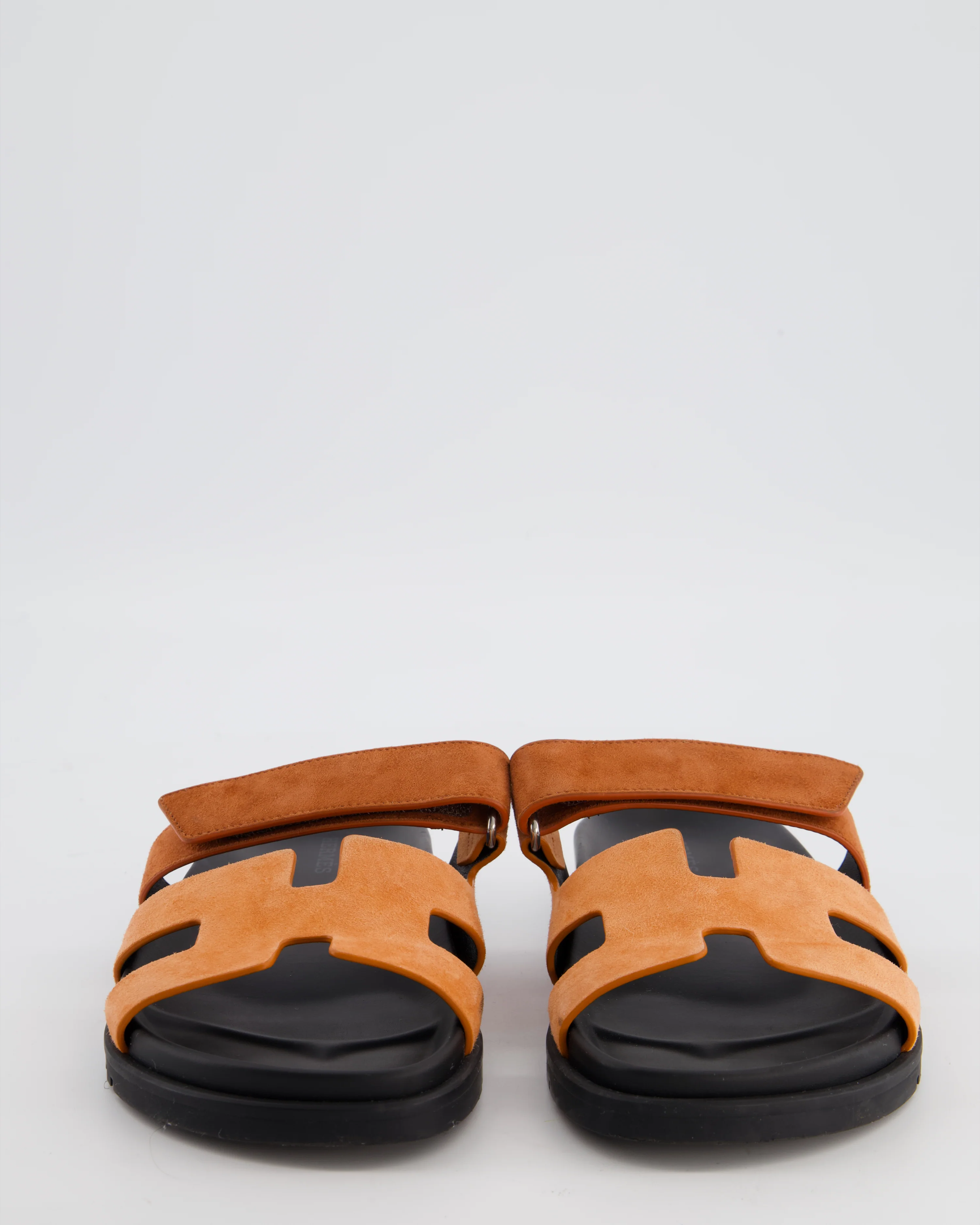 Hermès Burnt Orange Suede Chypre Sandals Size EU 37.5 - Image 3