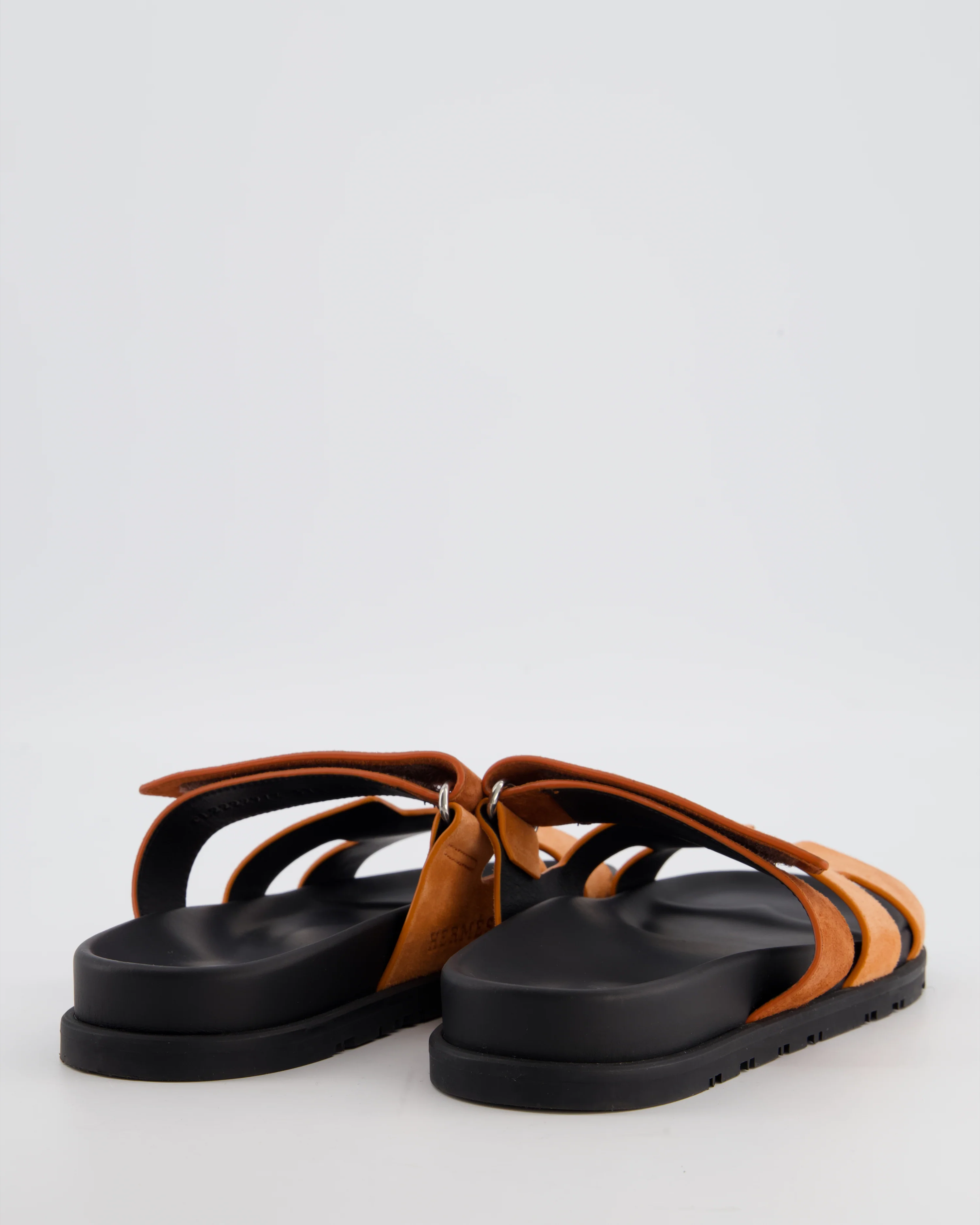 Hermès Burnt Orange Suede Chypre Sandals Size EU 37.5 - Image 4