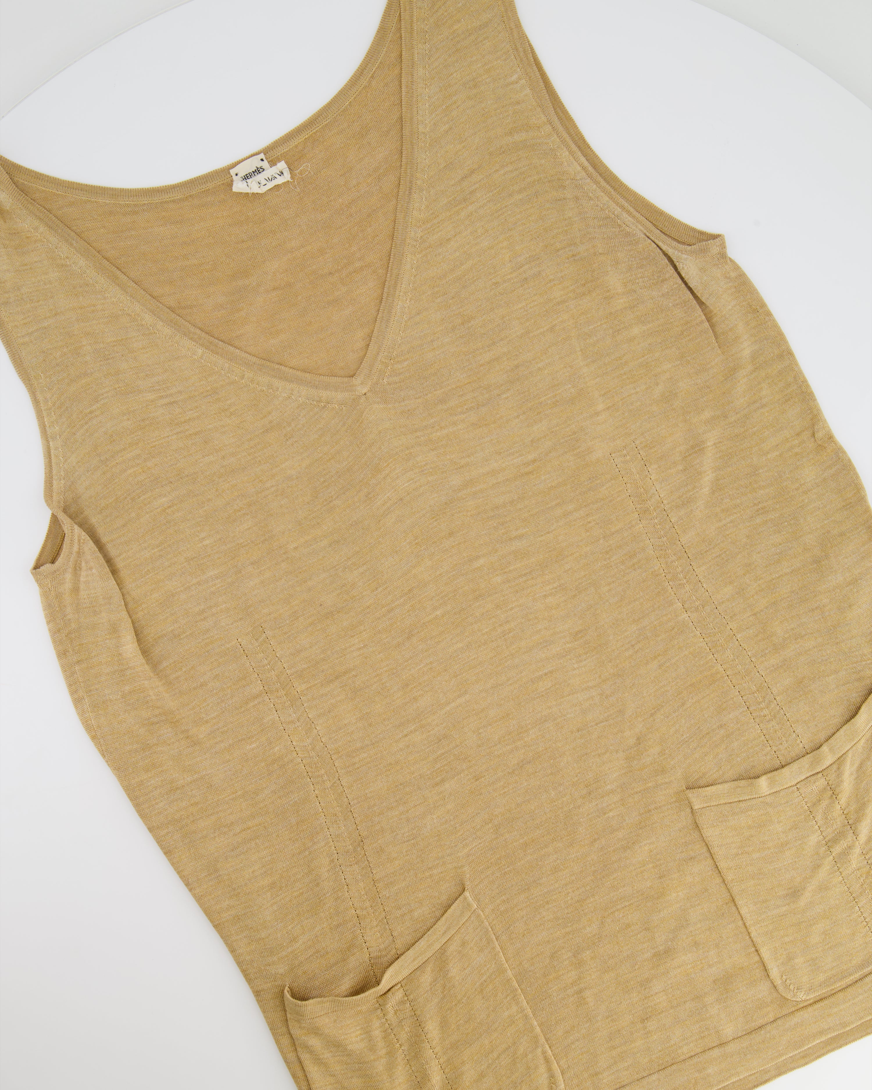 Hermès Camel Silk Tank Top Size FR 42 (UK 14)
