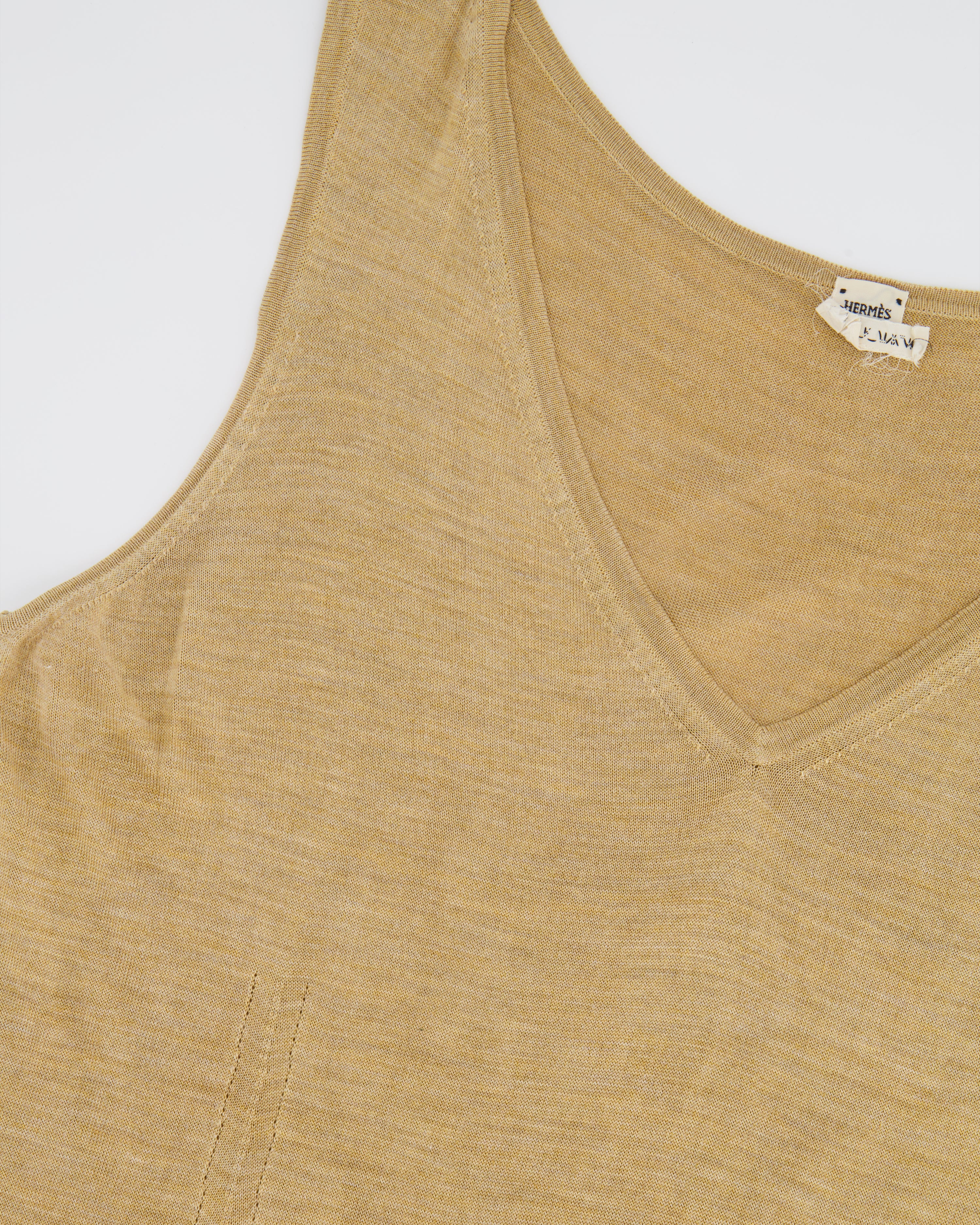 Hermès Camel Silk Tank Top Size FR 42 (UK 14) - Image 2