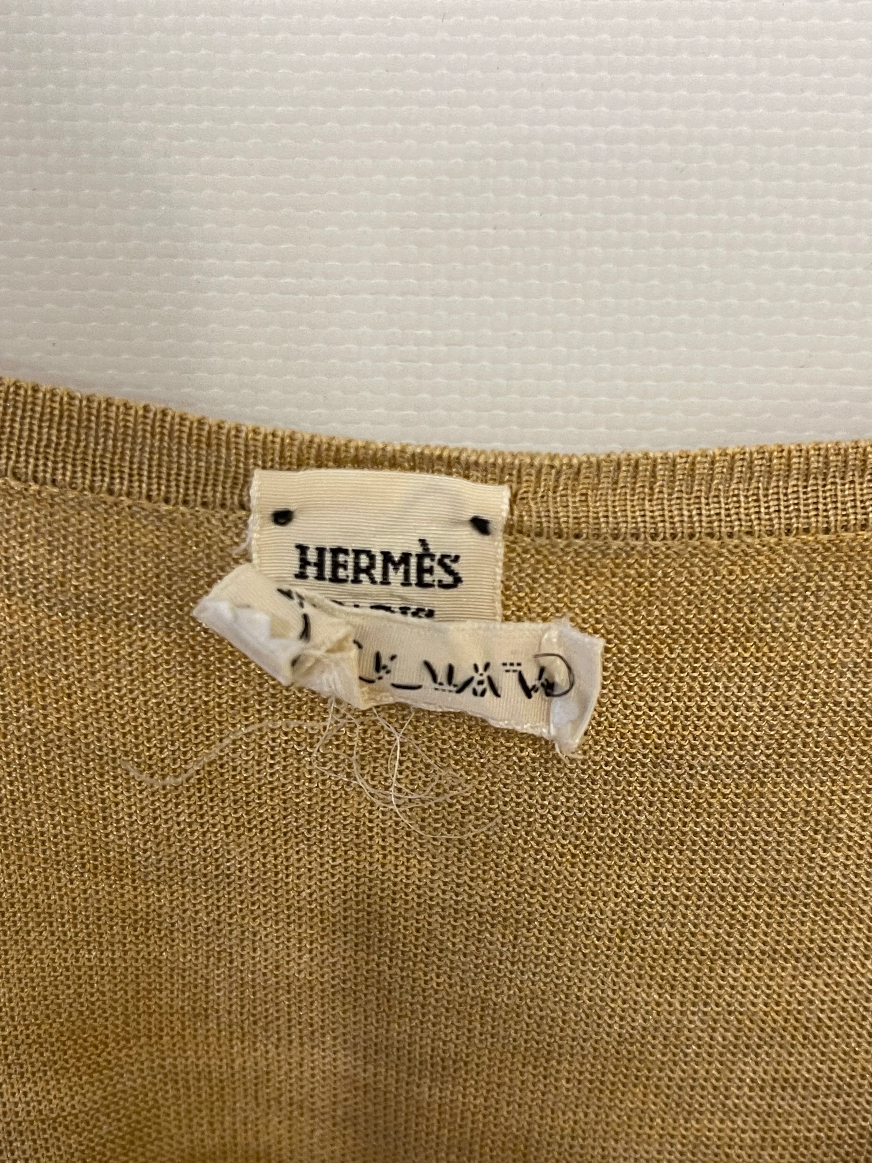 Hermès Camel Silk Tank Top Size FR 42 (UK 14) - Image 6